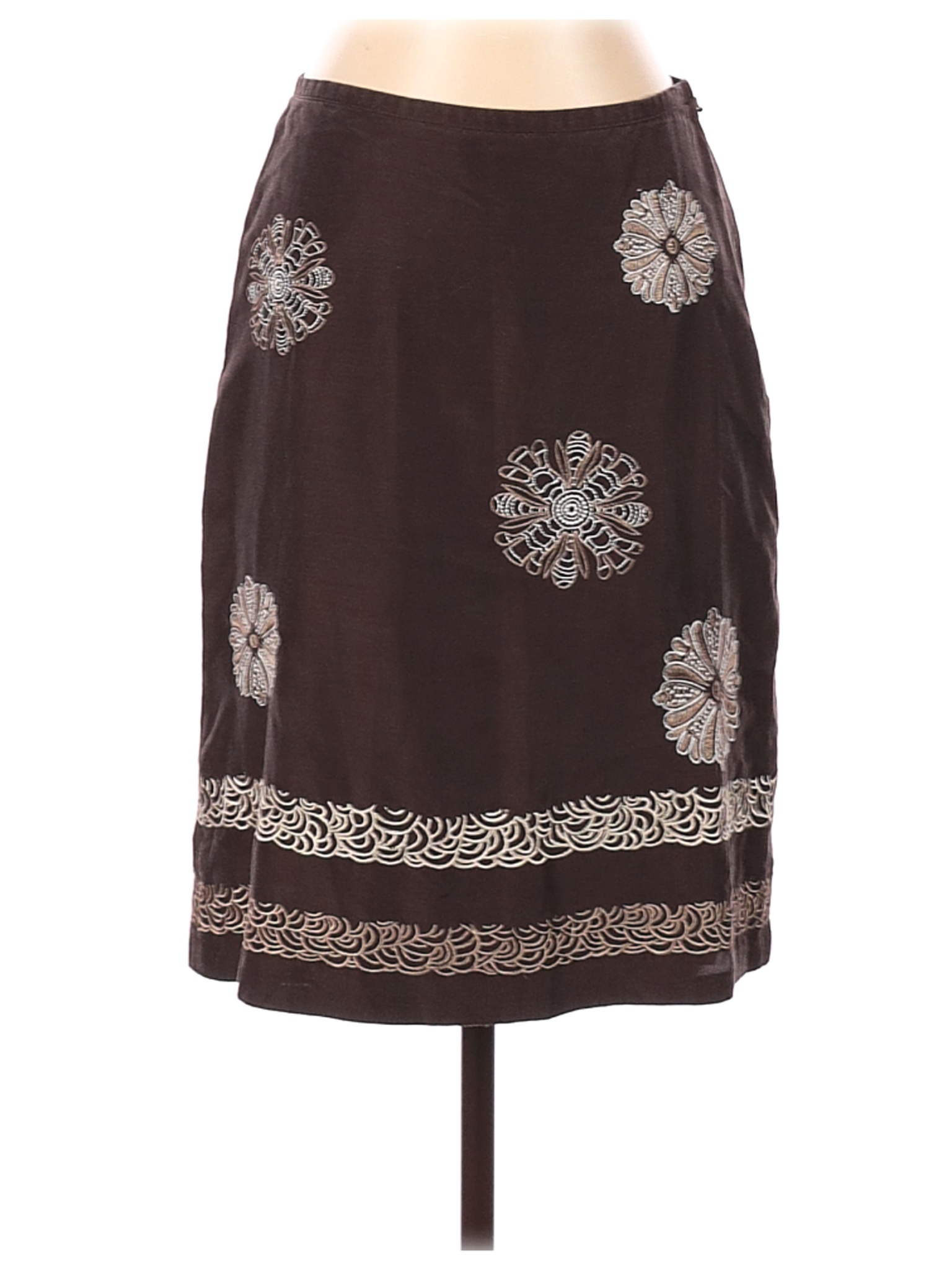 Ann Taylor LOFT Women Brown Silk Skirt 2 Petites | eBay