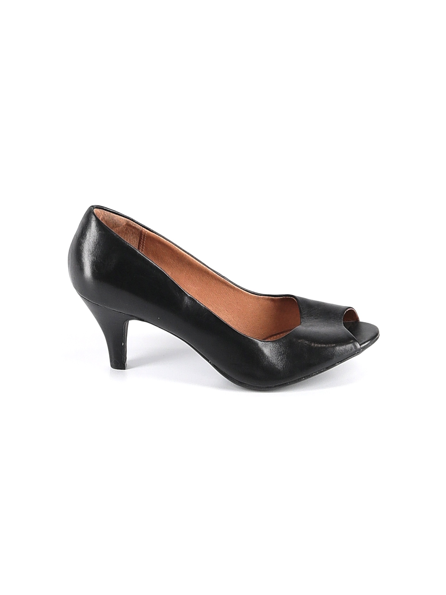 clarks black leather heels