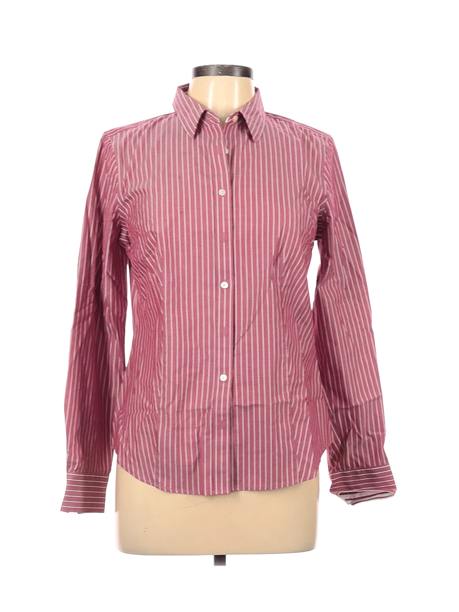 Talbots Women Red Long Sleeve Button-Down Shirt 8 | eBay