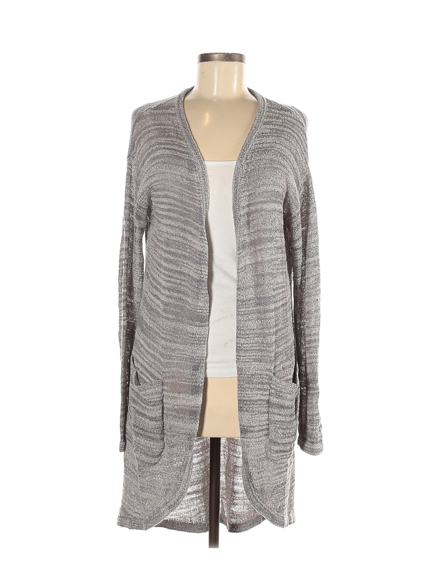 H By Halston Color Block Marled Gray Cardigan Size M - 95% off | thredUP