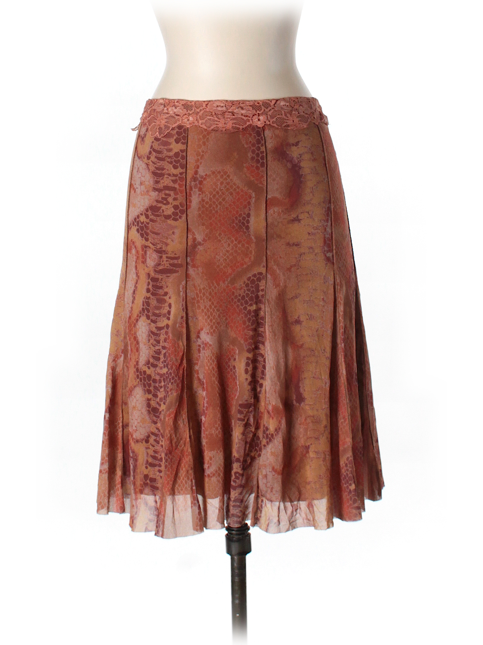 Weston Wear 100% Nylon Animal Print Orange Casual Skirt Size S - 78% ...