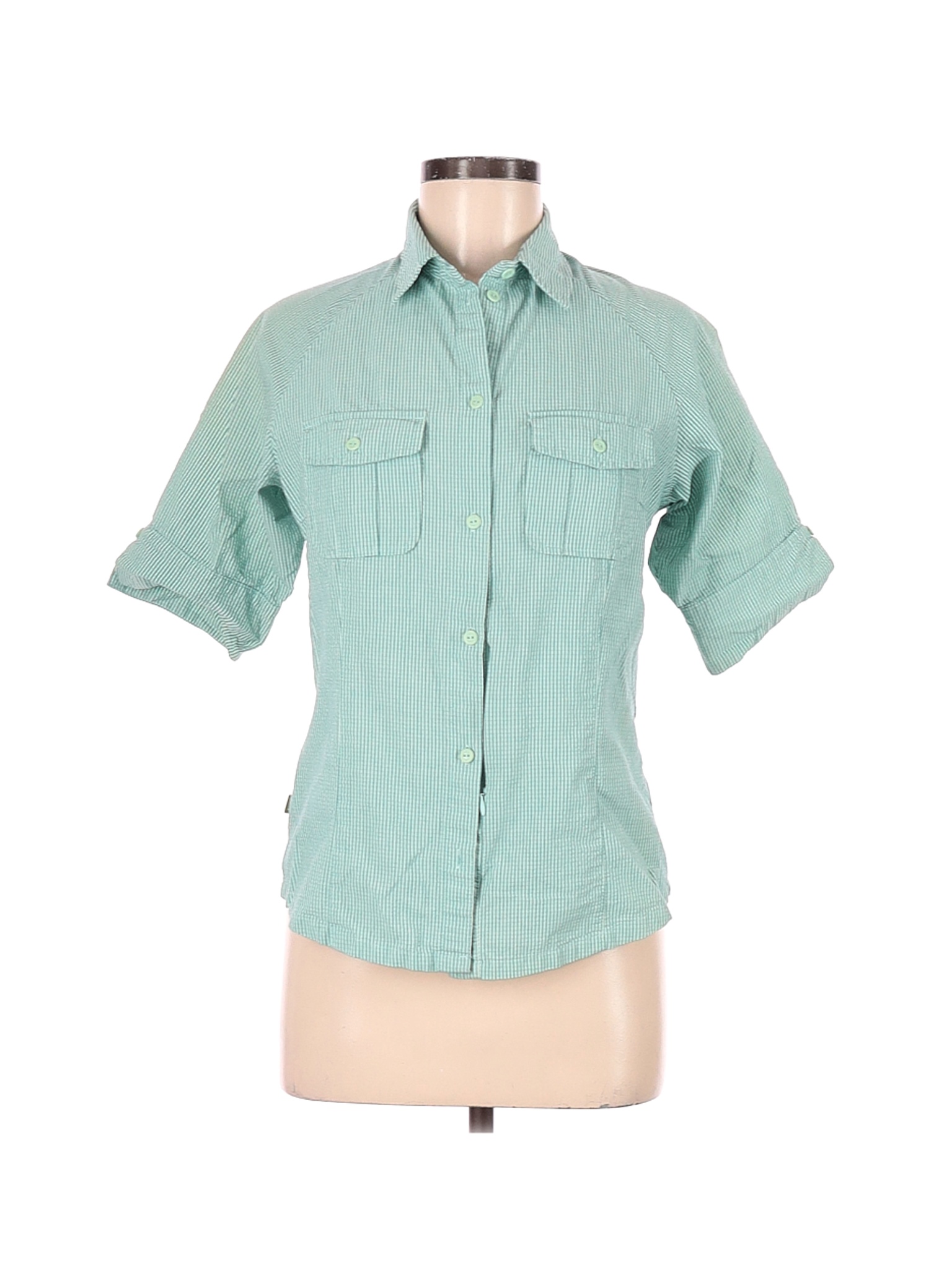REI Women Blue Short Sleeve Button-Down Shirt M | eBay