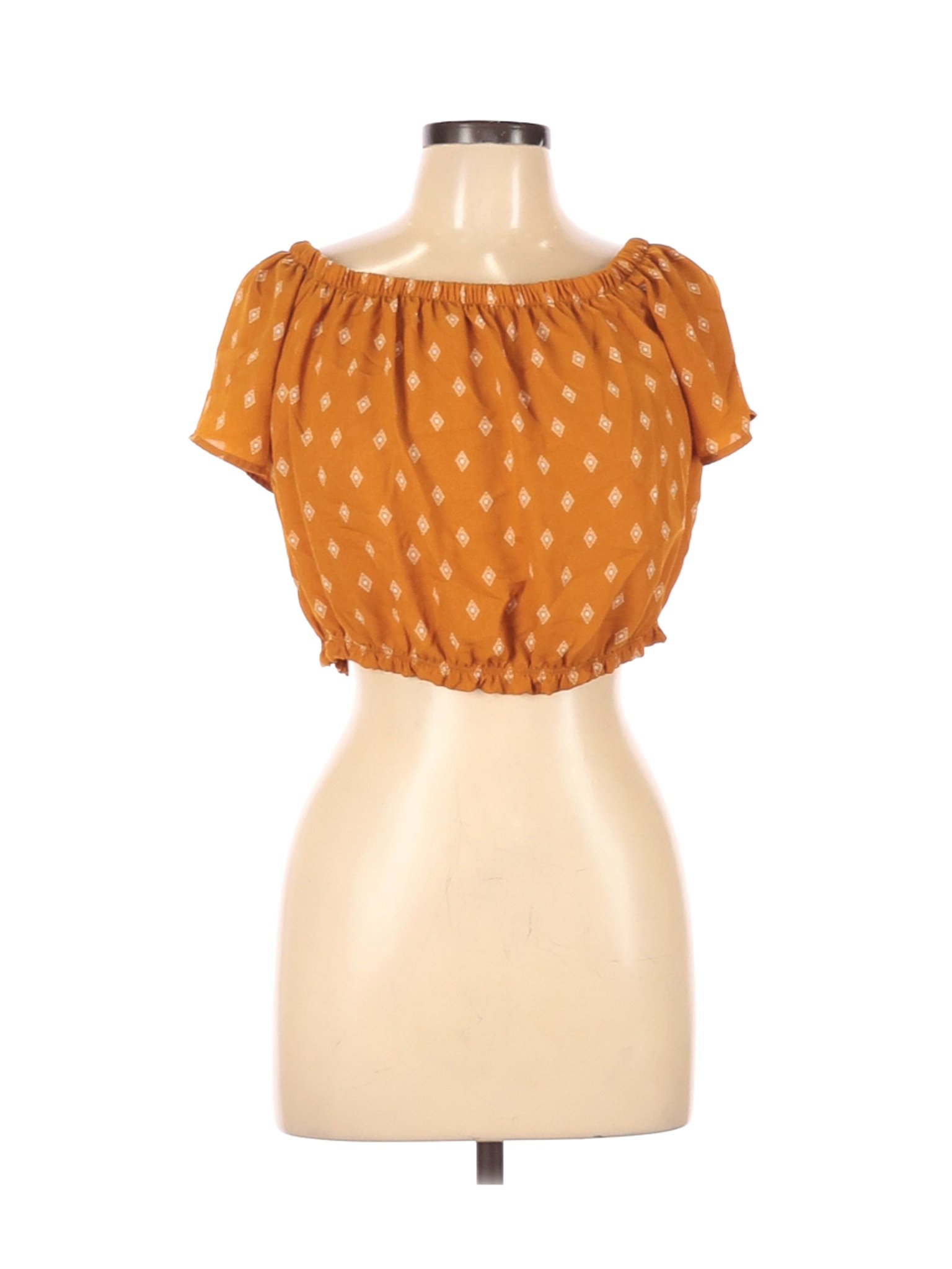 Polly & Esther Women Orange Short Sleeve Blouse L | eBay