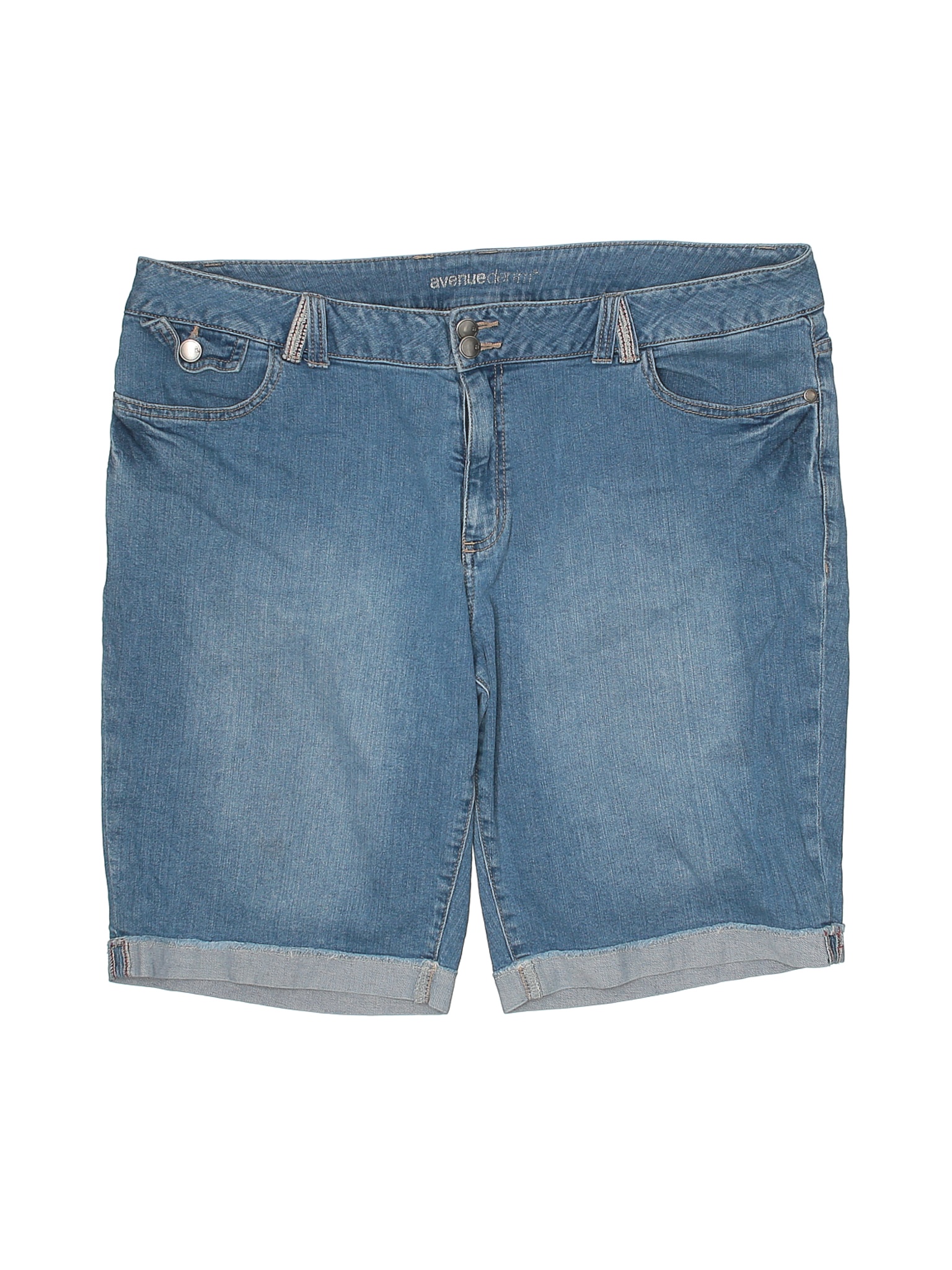 Avenue Women Blue Denim Shorts 22 Plus | eBay