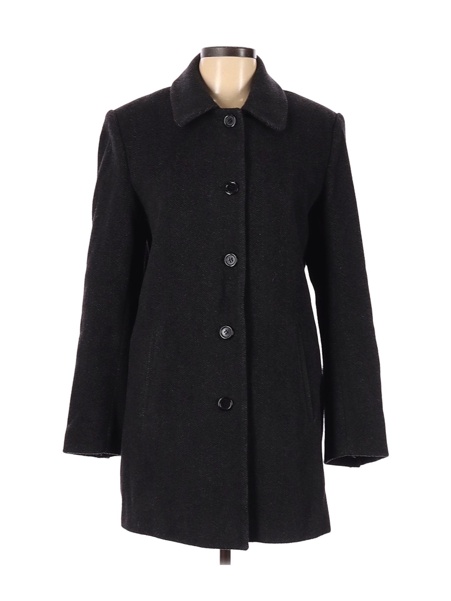 Liz Claiborne Women Black Wool Coat 10 | eBay