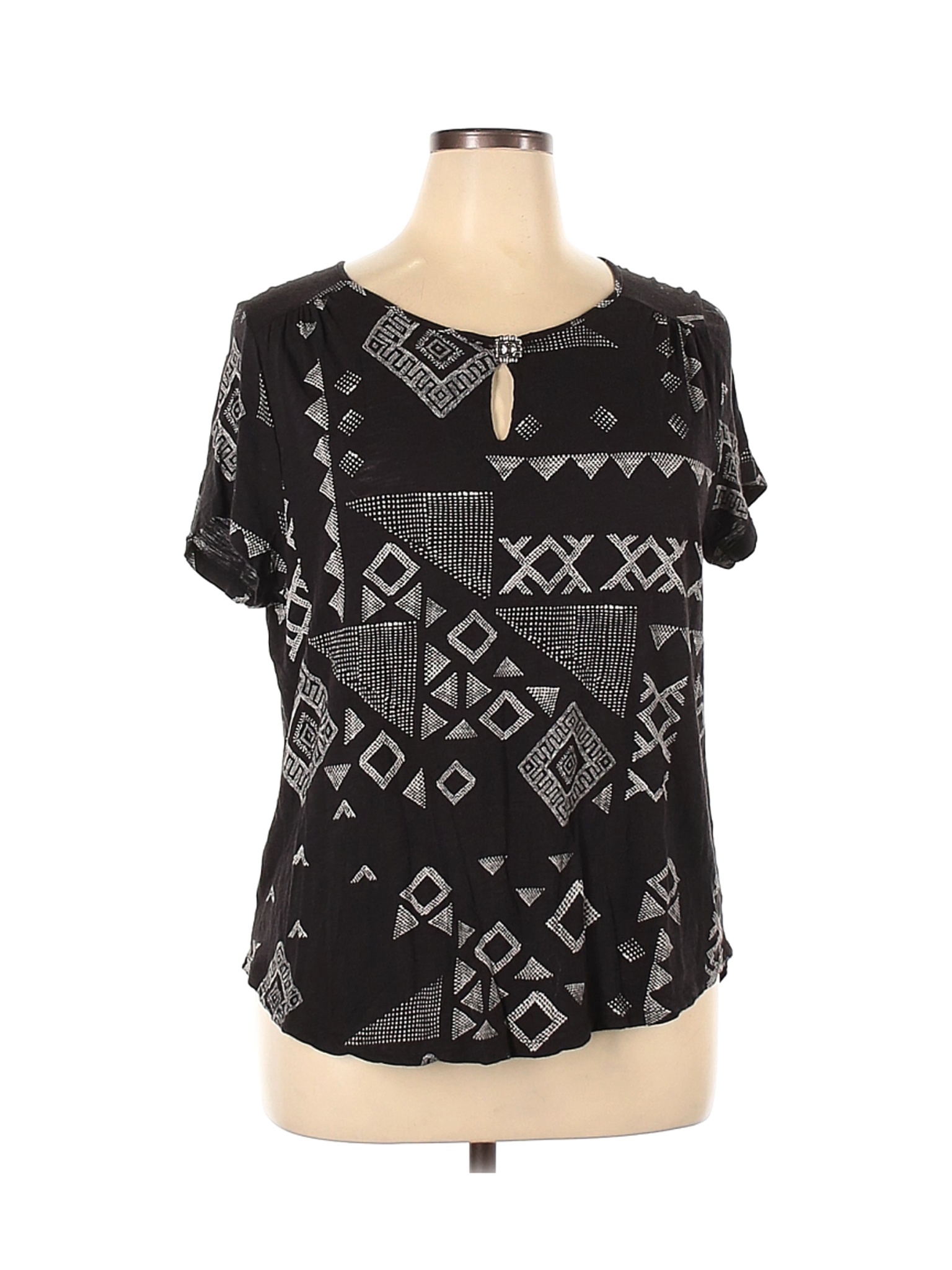black short sleeve top ladies