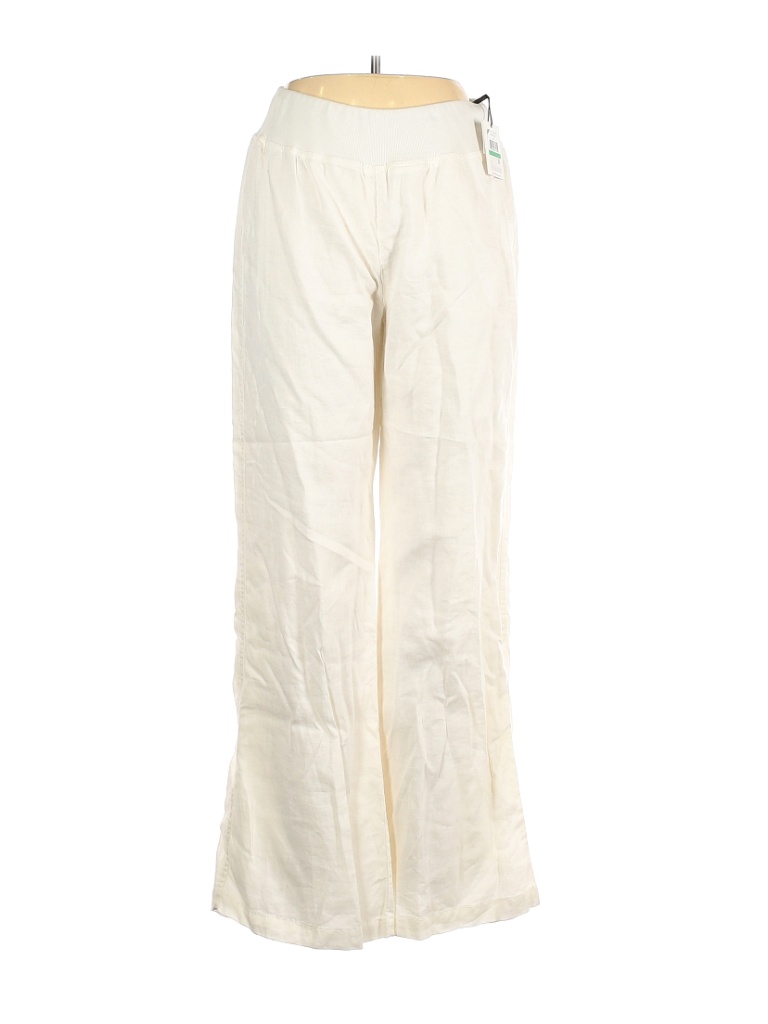 Calvin Klein 100% Linen Solid Ivory Linen Pants Size L - 79% off | thredUP