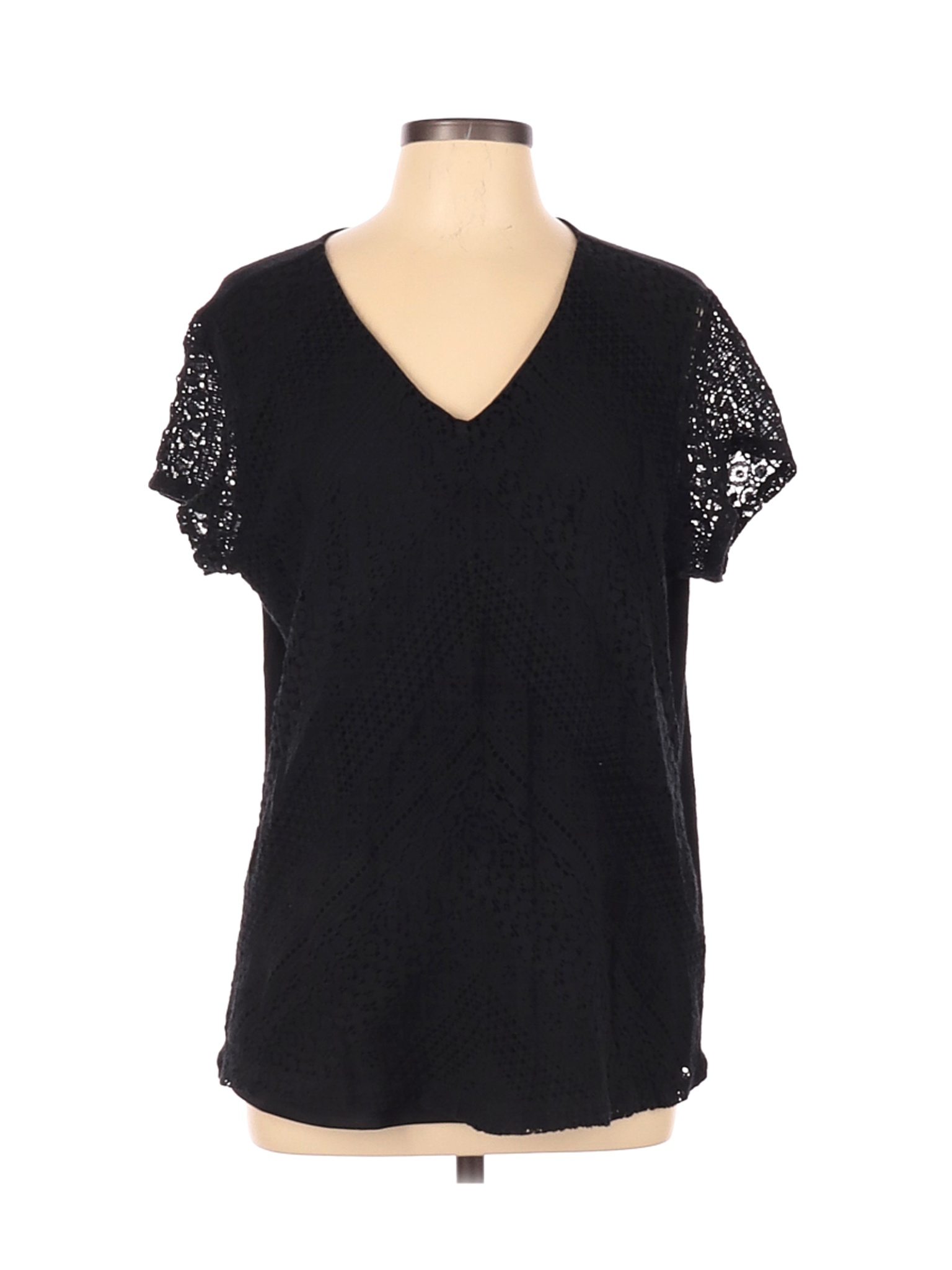 Christopher & Banks Women Black Short Sleeve Blouse XL | eBay