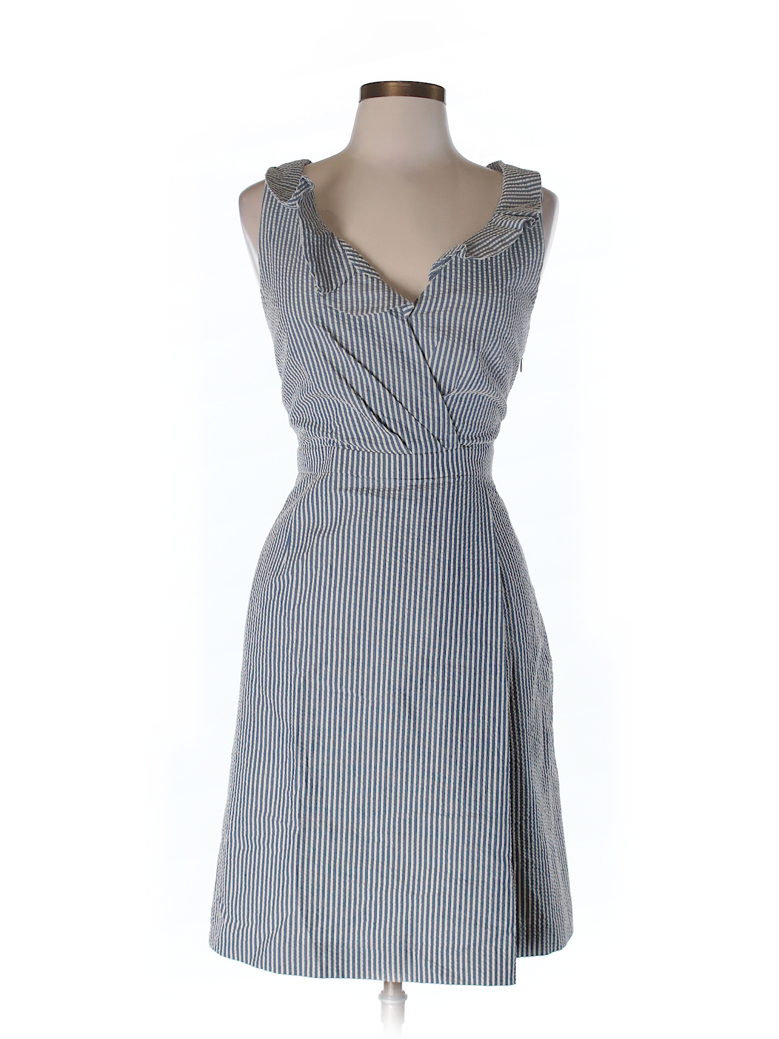 J.Crew 100% Cotton Stripes Blue Casual Dress Size 12 - 78% off | thredUP