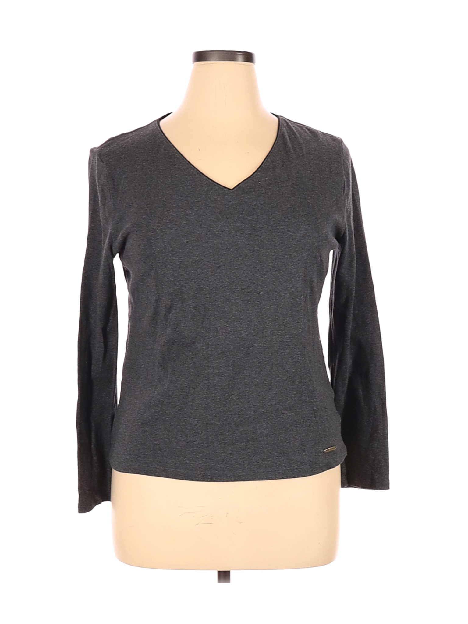 Ellen Tracy Women Gray Long Sleeve T-Shirt XL | eBay