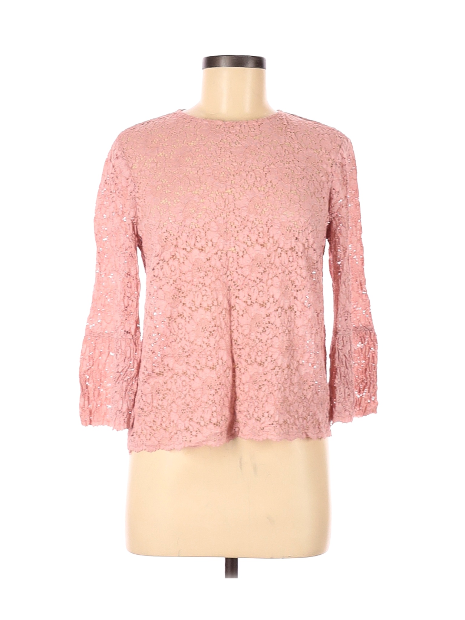Zara Women Pink Long Sleeve Blouse M | eBay