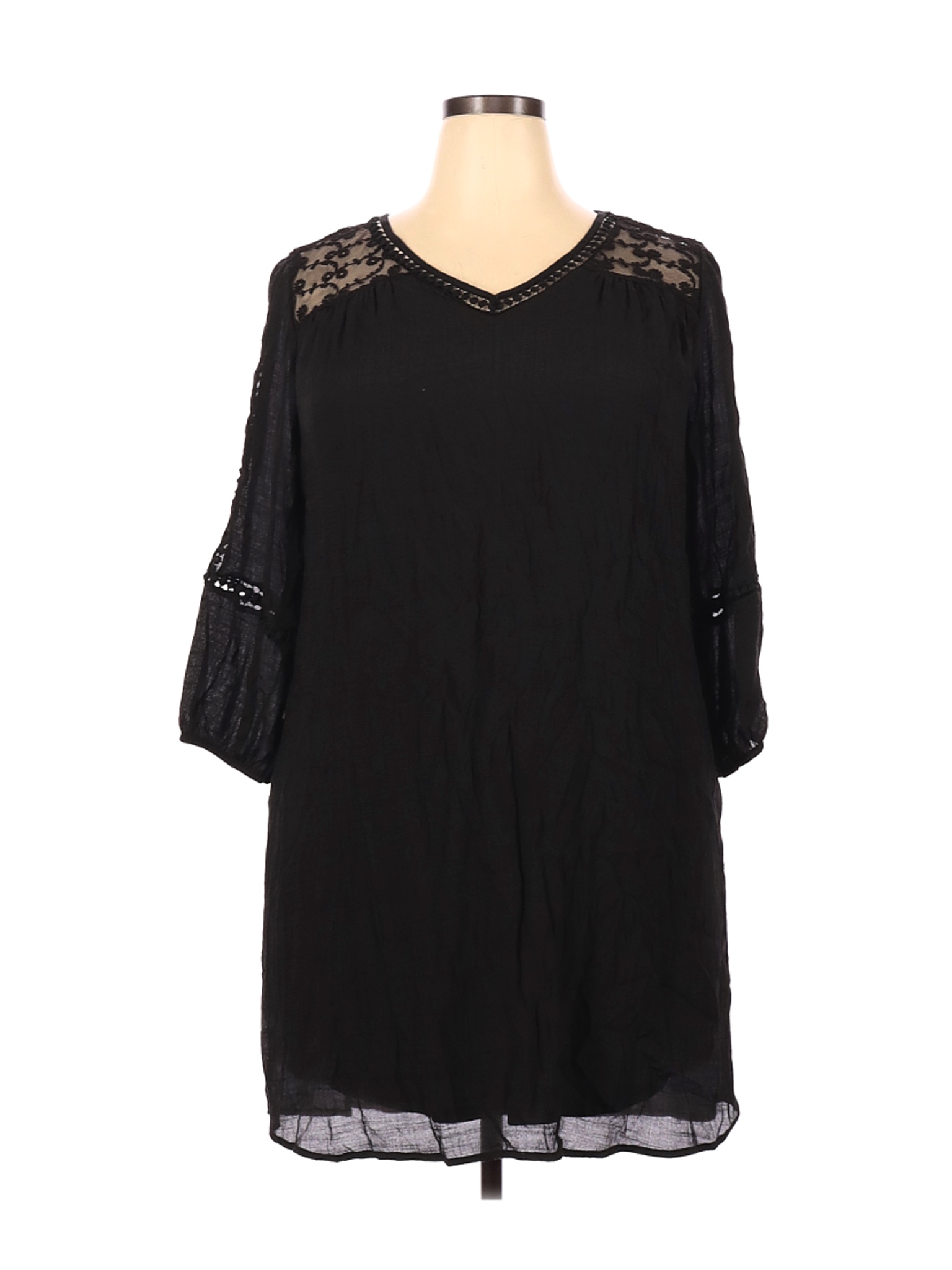 Indigo Rose Women Black Casual Dress 2X Plus | eBay