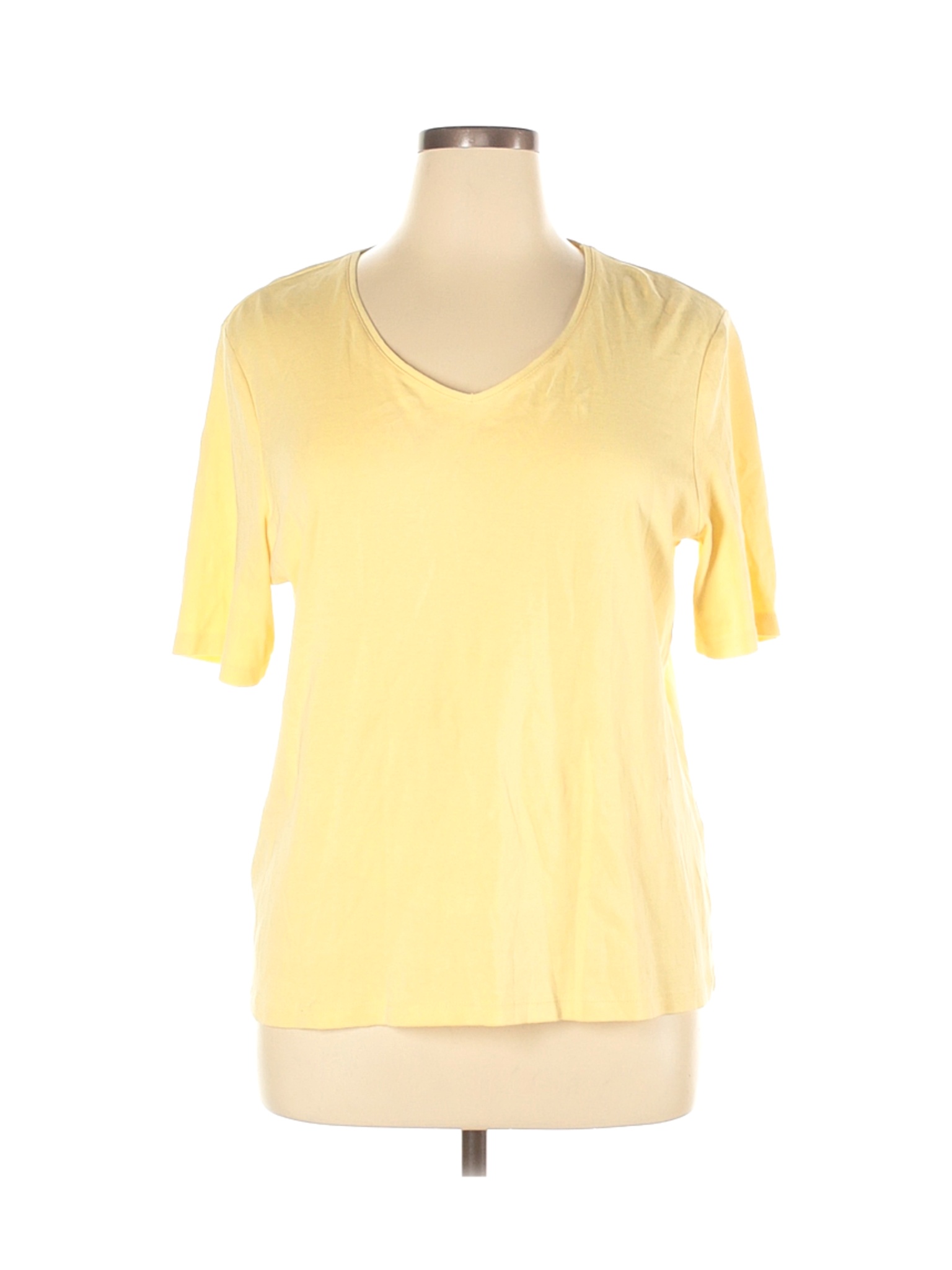 Chico's Women Yellow Short Sleeve T-Shirt XL | eBay