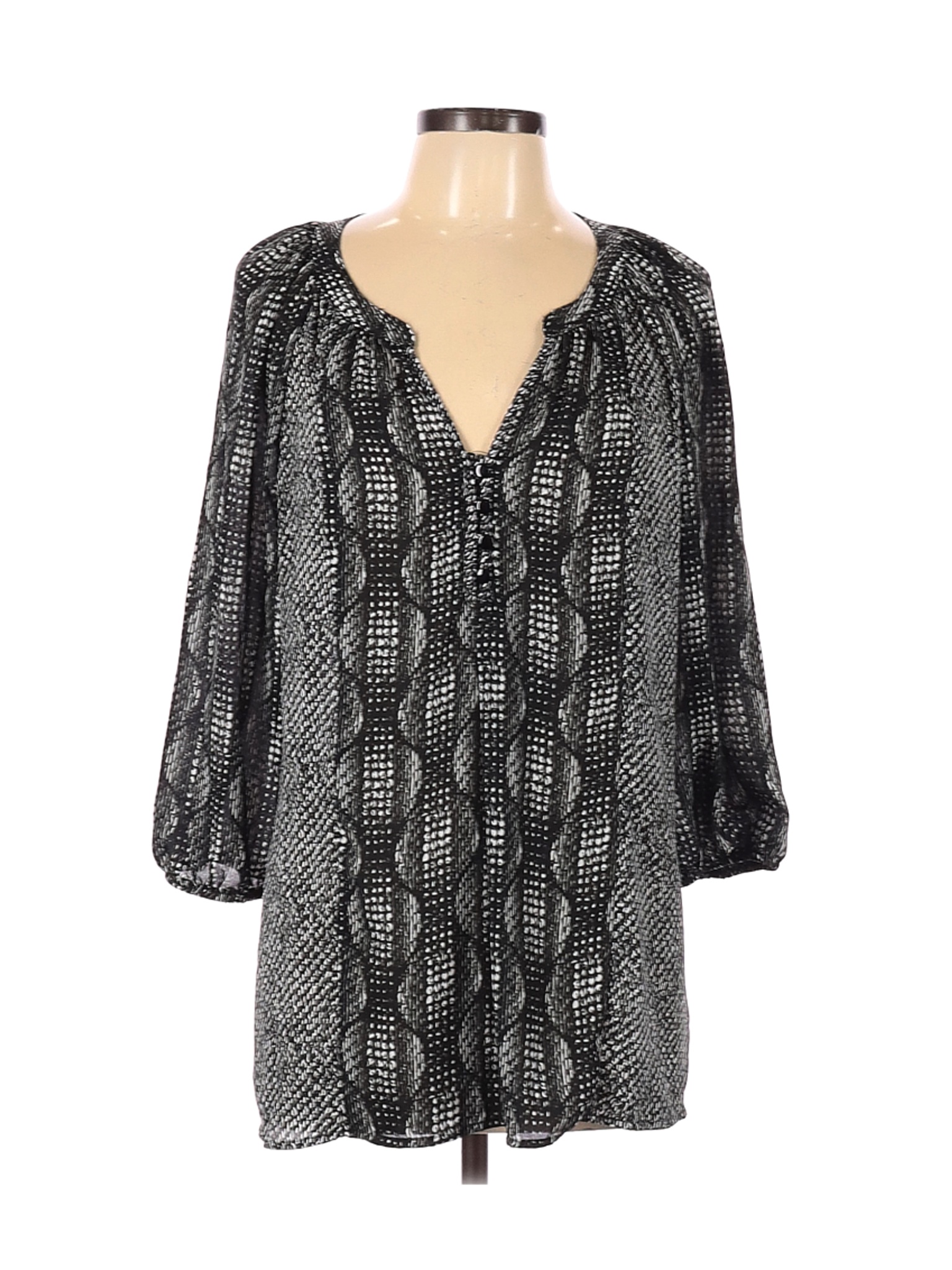 Kim Rogers Women Black Long Sleeve Blouse XL | eBay