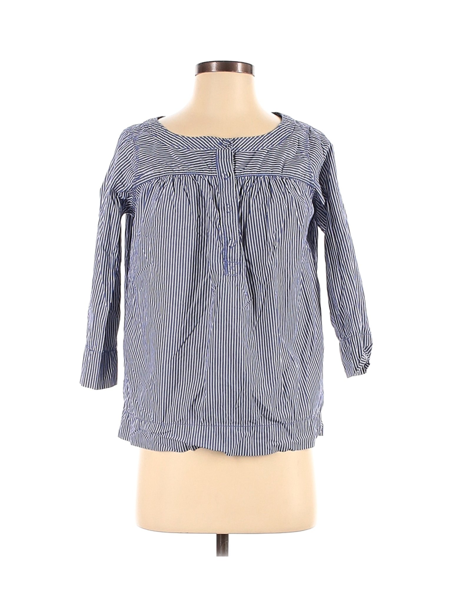Liz Claiborne Women Blue 3/4 Sleeve Blouse S | eBay