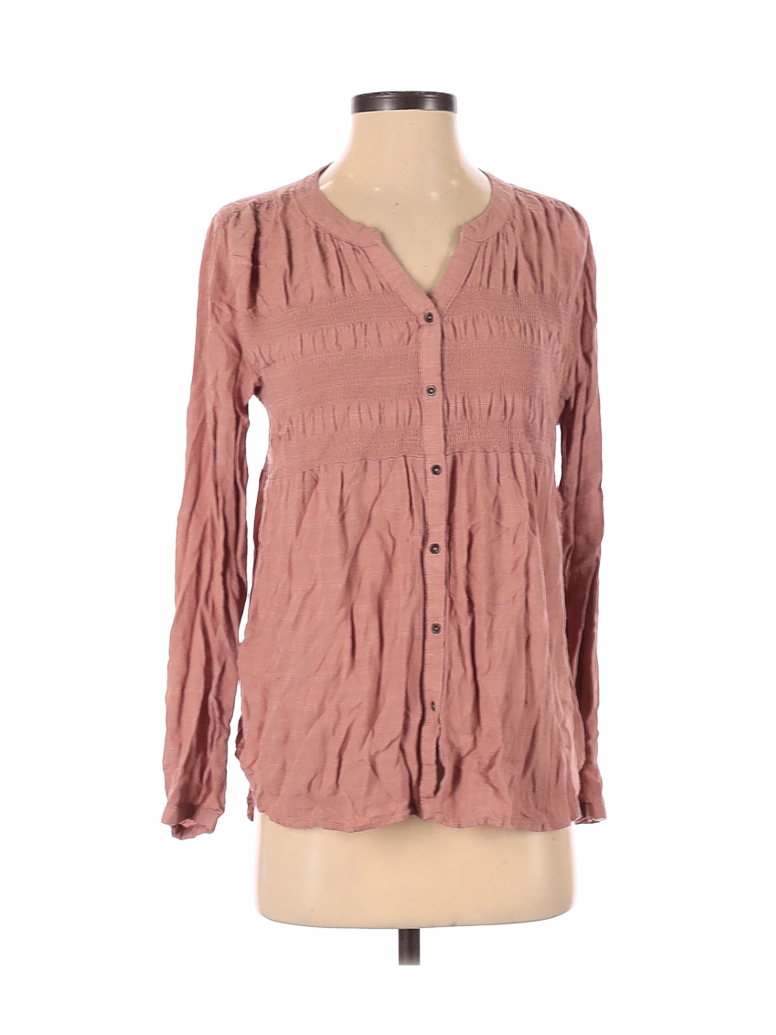 Knox Rose Women Brown Long Sleeve Blouse M | eBay