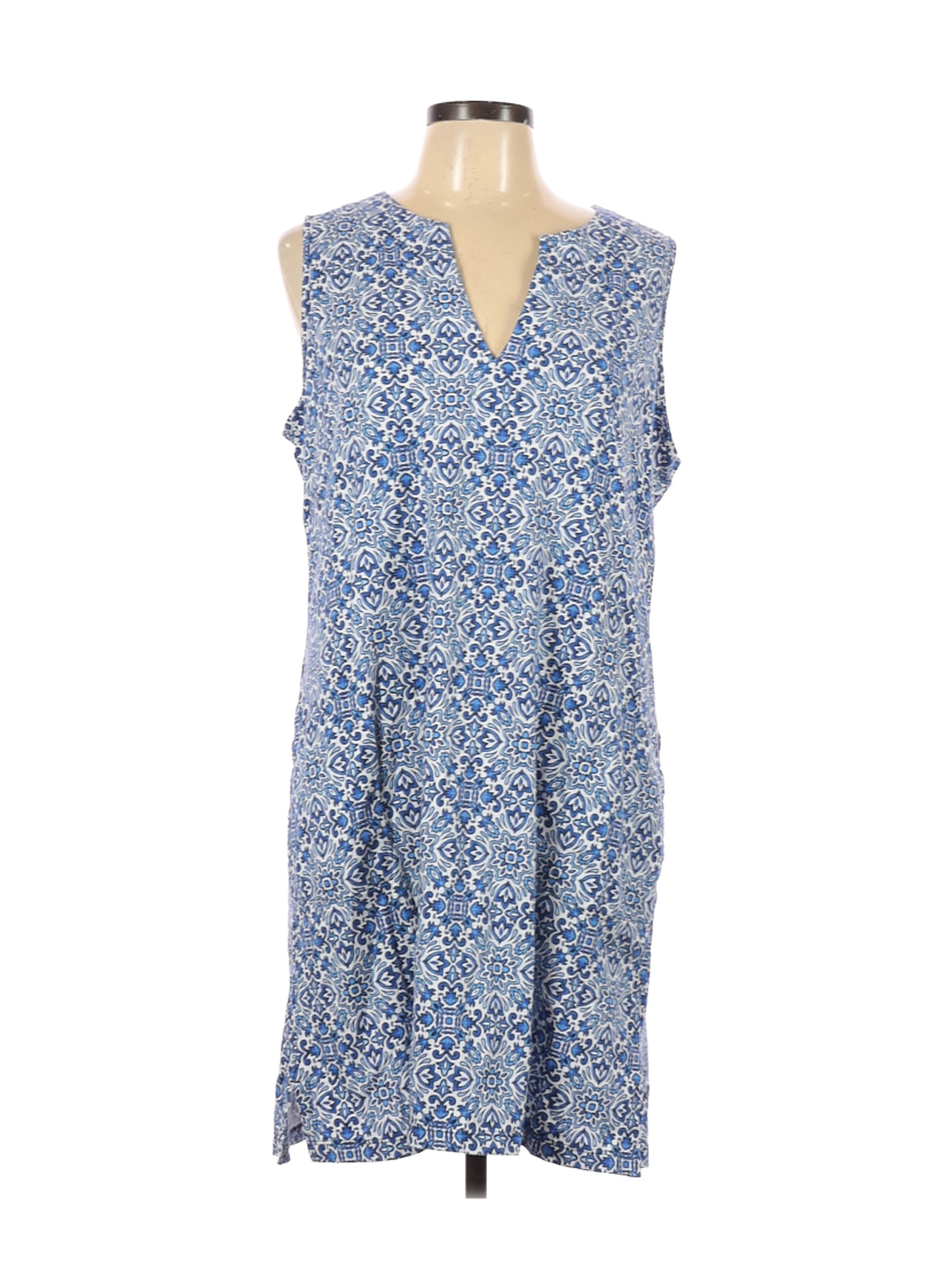 Lands' End Women Blue Casual Dress L | eBay
