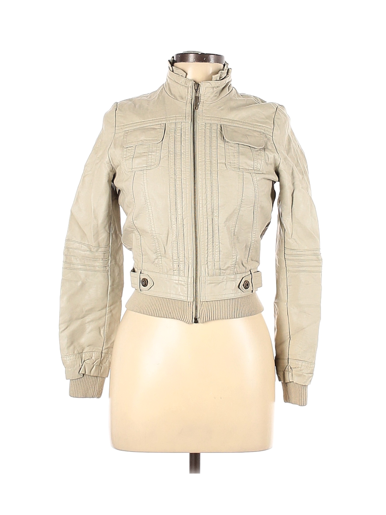 JouJou Women Brown Faux Leather Jacket L | eBay
