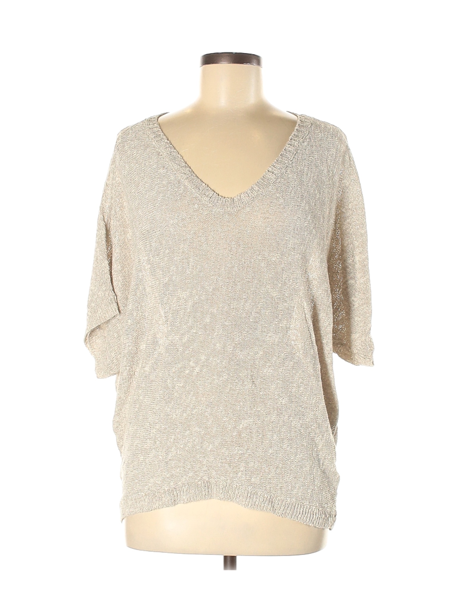 Eileen Fisher Solid Tan Short Sleeve Top Size S - 80% off | thredUP