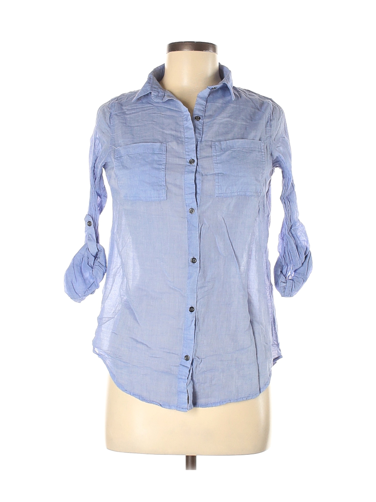 Cotton On Women Blue Long Sleeve Button-Down Shirt XS | eBay