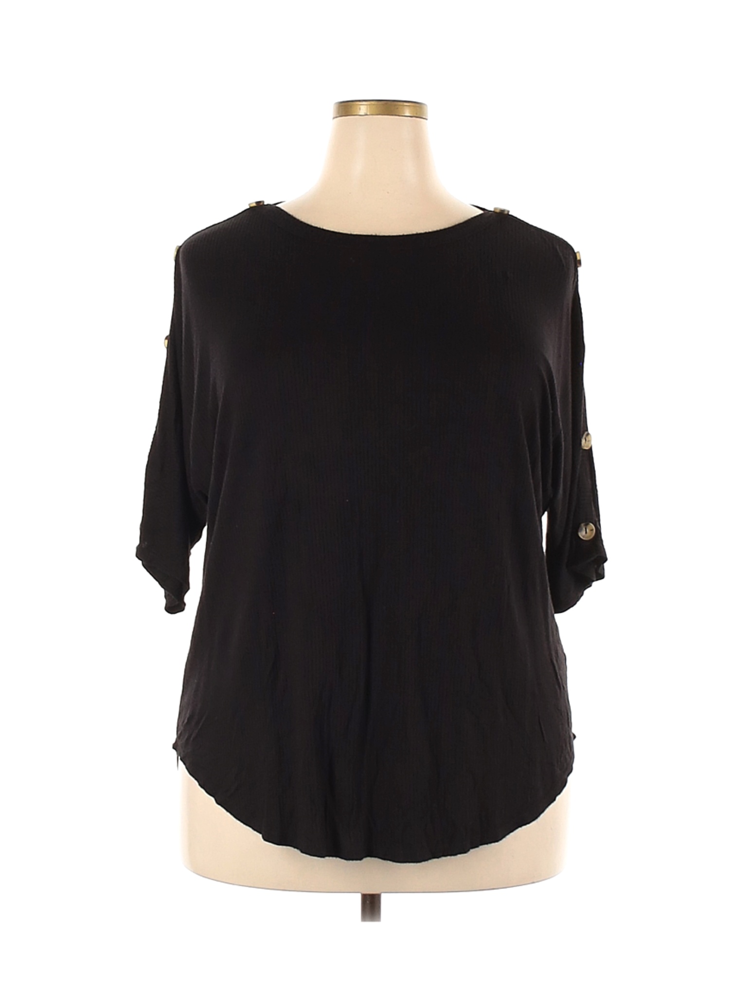 Kim & Cami Women Black Short Sleeve Top 2X Plus | eBay