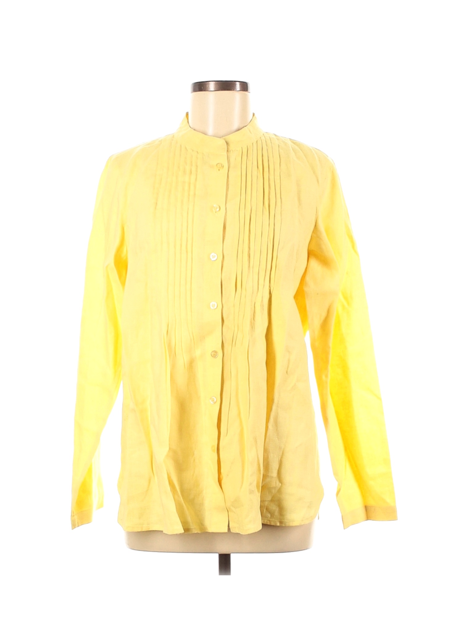 Chadwicks Women Yellow Long Sleeve Button-Down Shirt 12 | eBay
