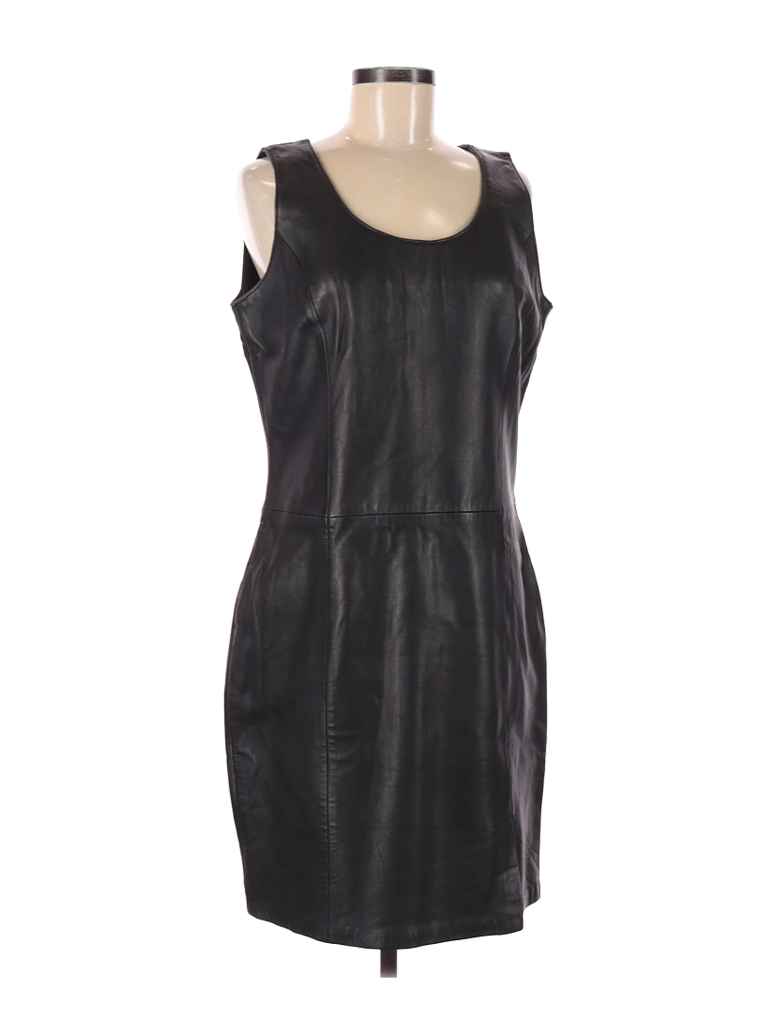 Apart Impressions 100% Leather Solid Black Casual Dress Size 12 - 53% ...