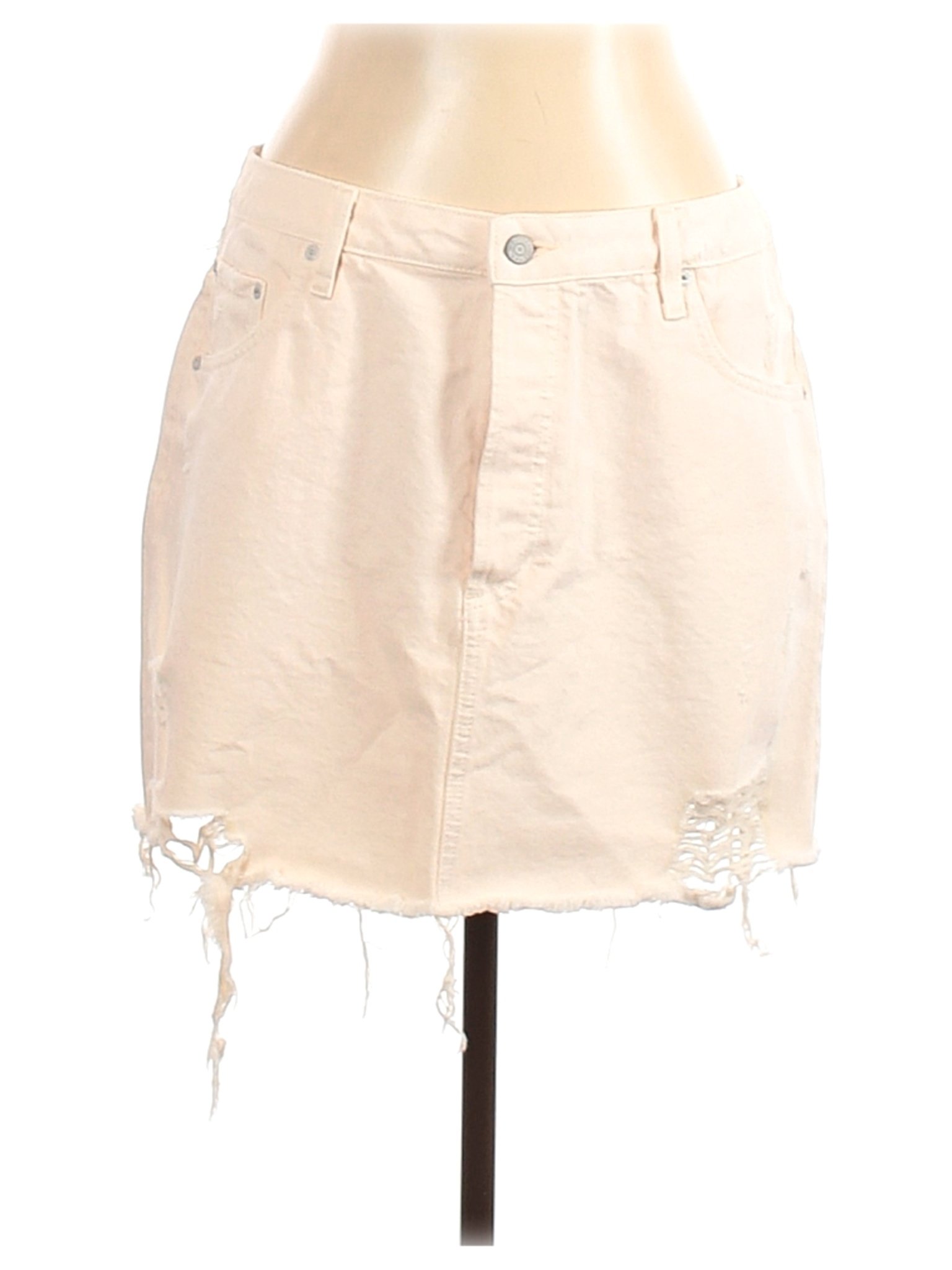 NWT Boyish Women Ivory Denim Skirt 32W | eBay