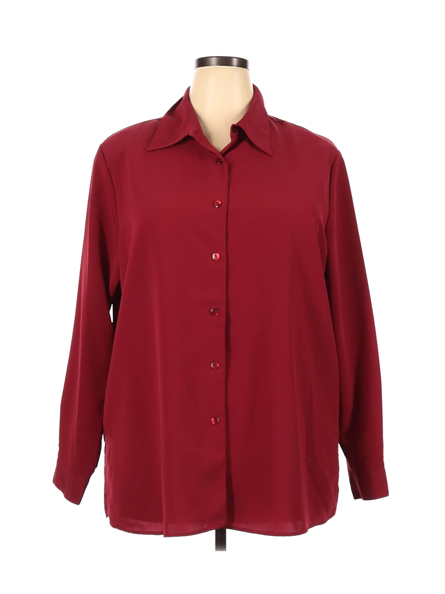Notations Women Red Long Sleeve Blouse 2X Plus | eBay