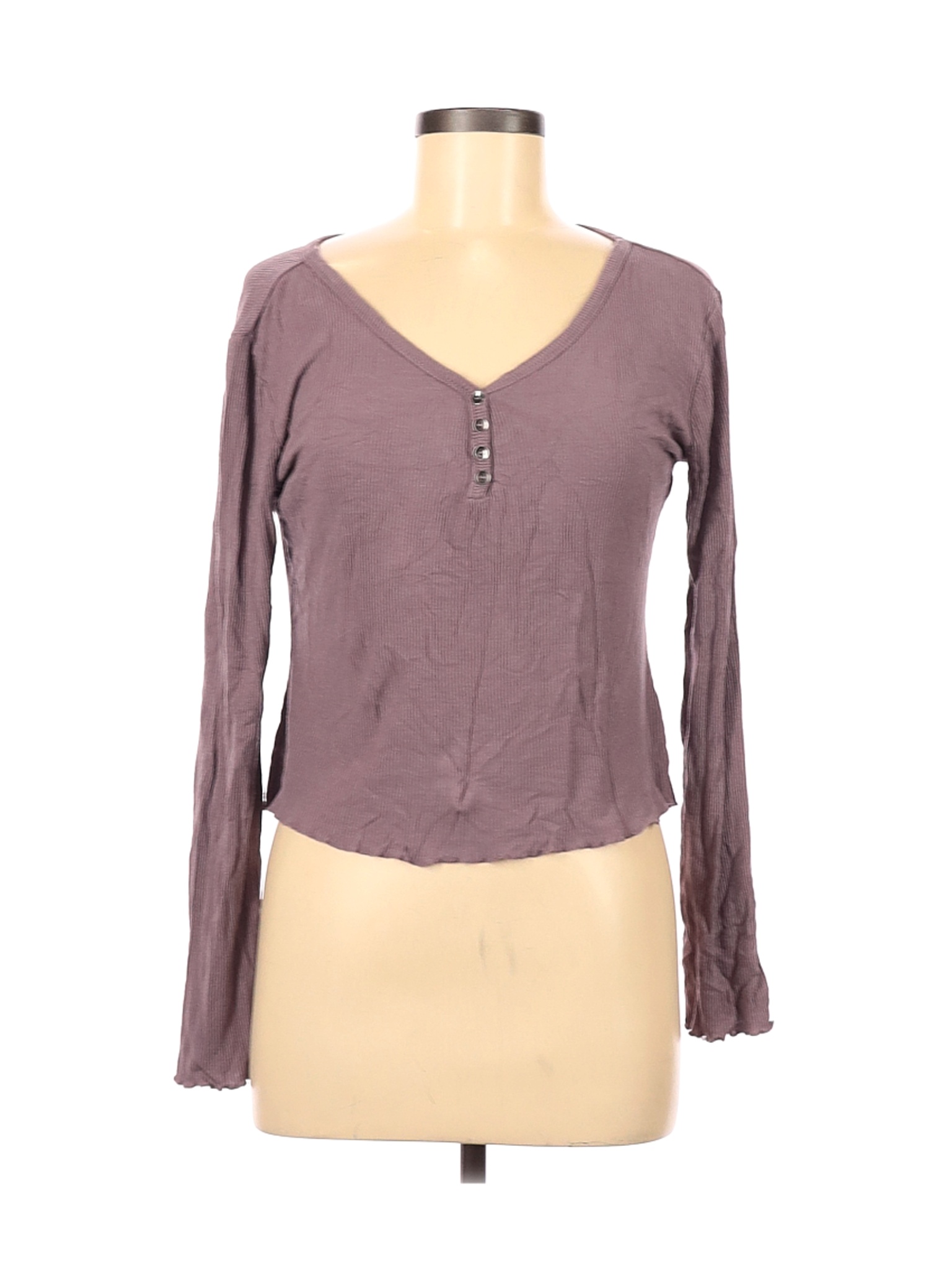 SO Women Purple Long Sleeve Henley M | eBay