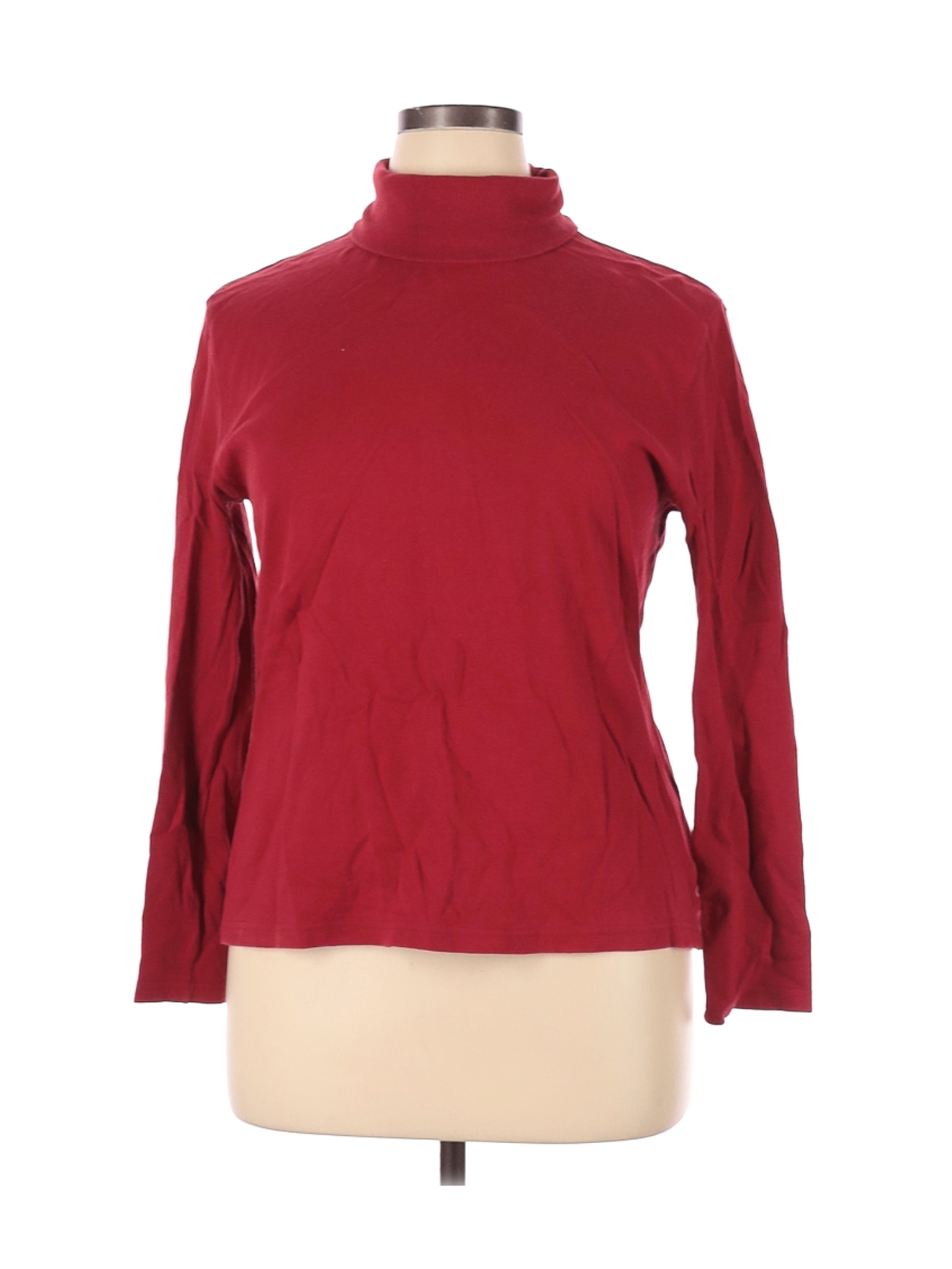 Basic Editions Women Red Long Sleeve Turtleneck XL | eBay