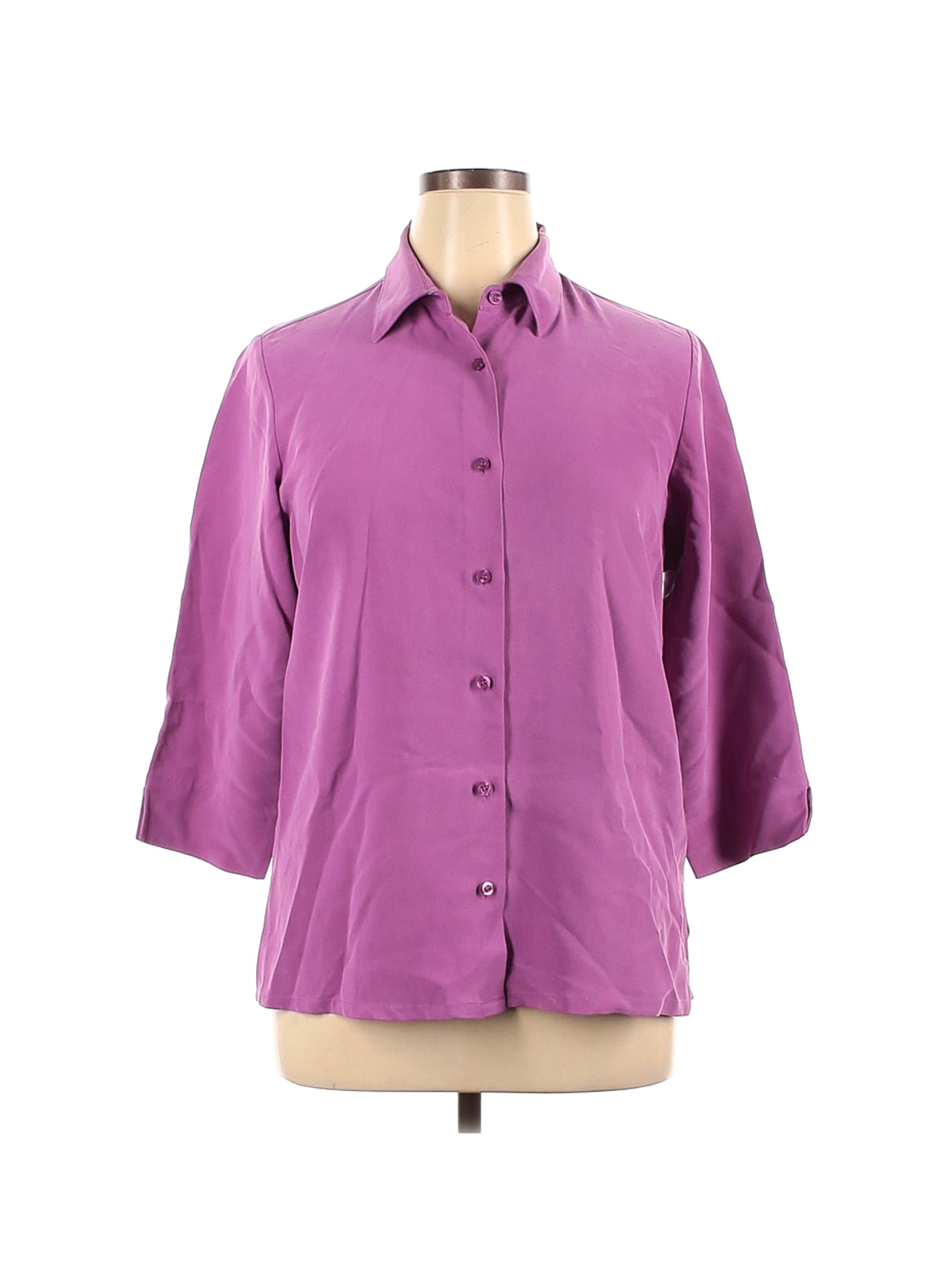 Winter Silks Women Purple Long Sleeve Silk Top XL | eBay