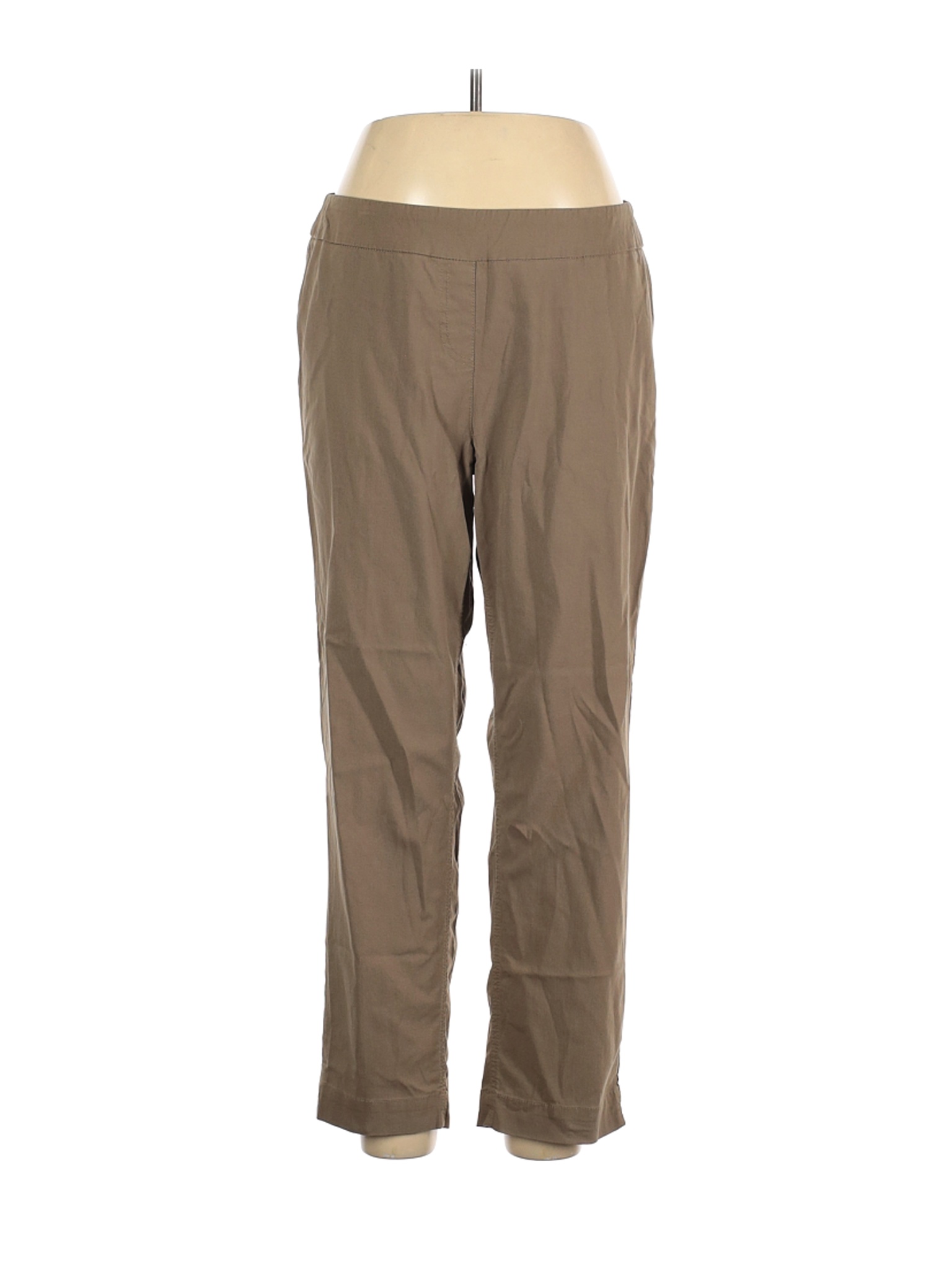 Slim-Sation by Multiples Women Brown Casual Pants 14 | eBay