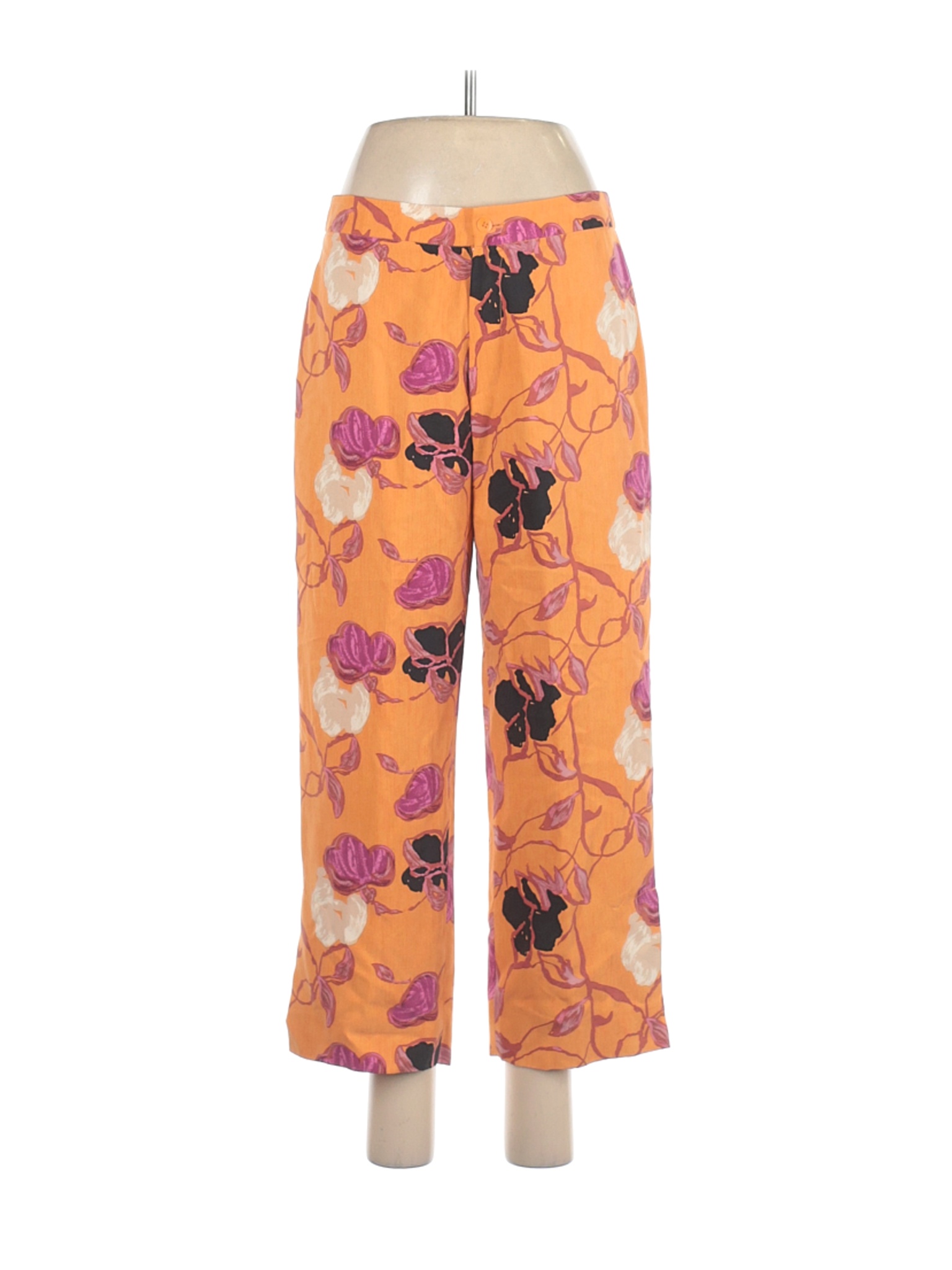 Go Silk Women Orange Silk Pants 8 | eBay