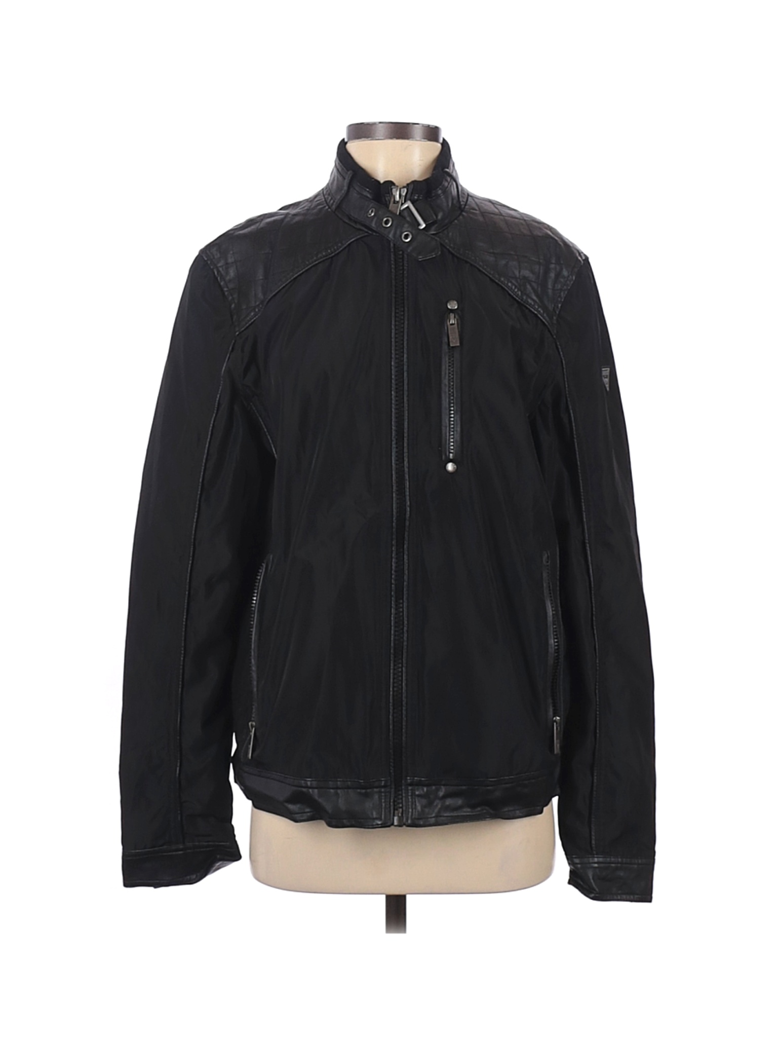 guess faux leather jacket womens