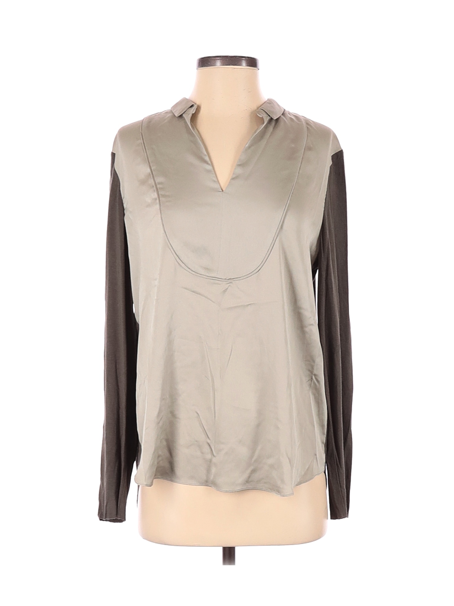 T Tahari Women Brown Long Sleeve Blouse M | eBay