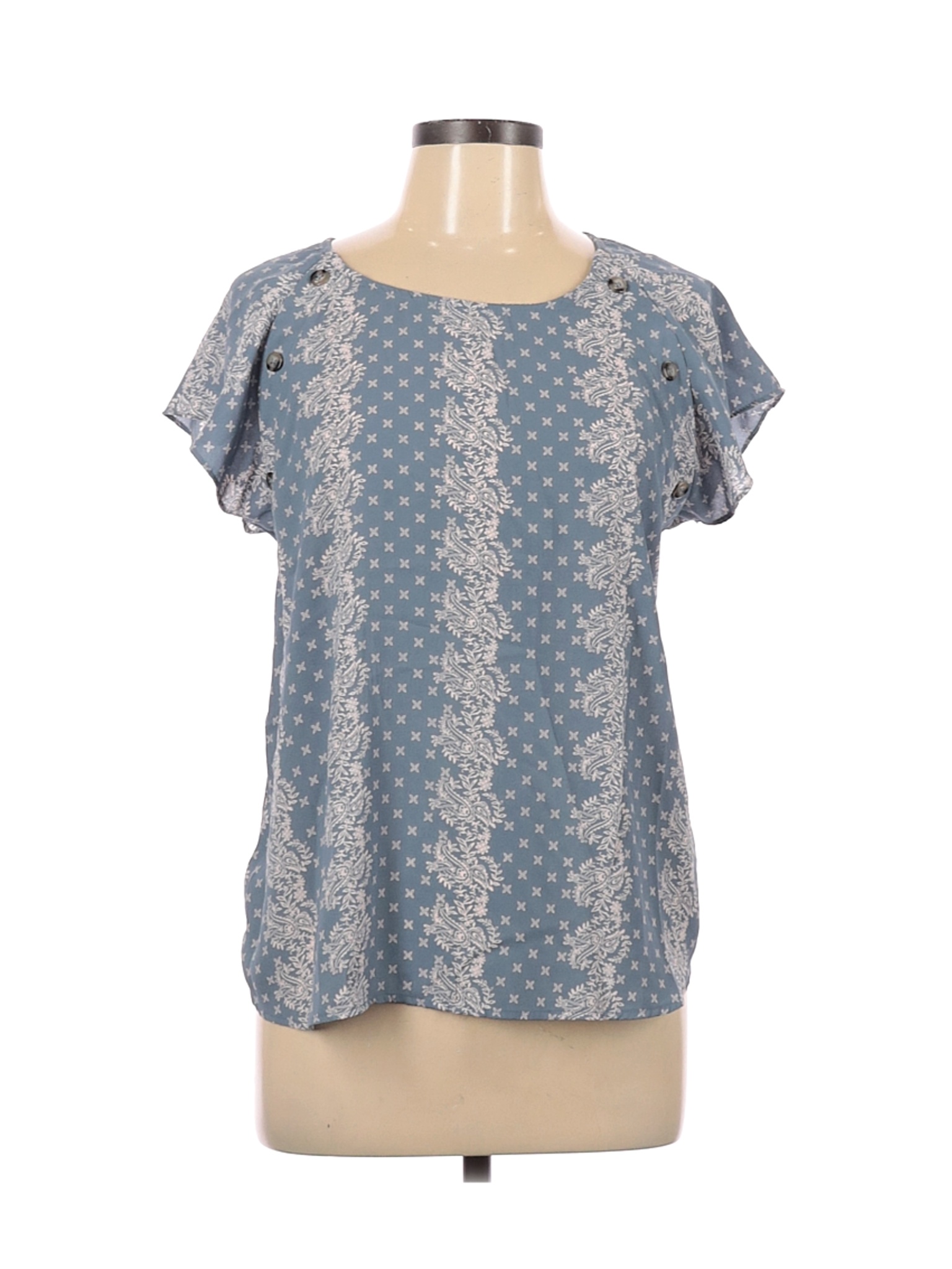 Maurices Women Blue Short Sleeve Top L | eBay