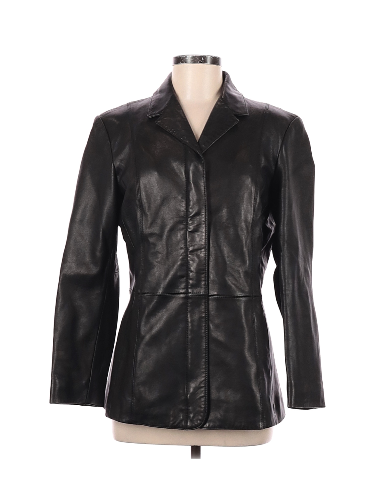Preston & York Women Black Leather Jacket 8 | eBay