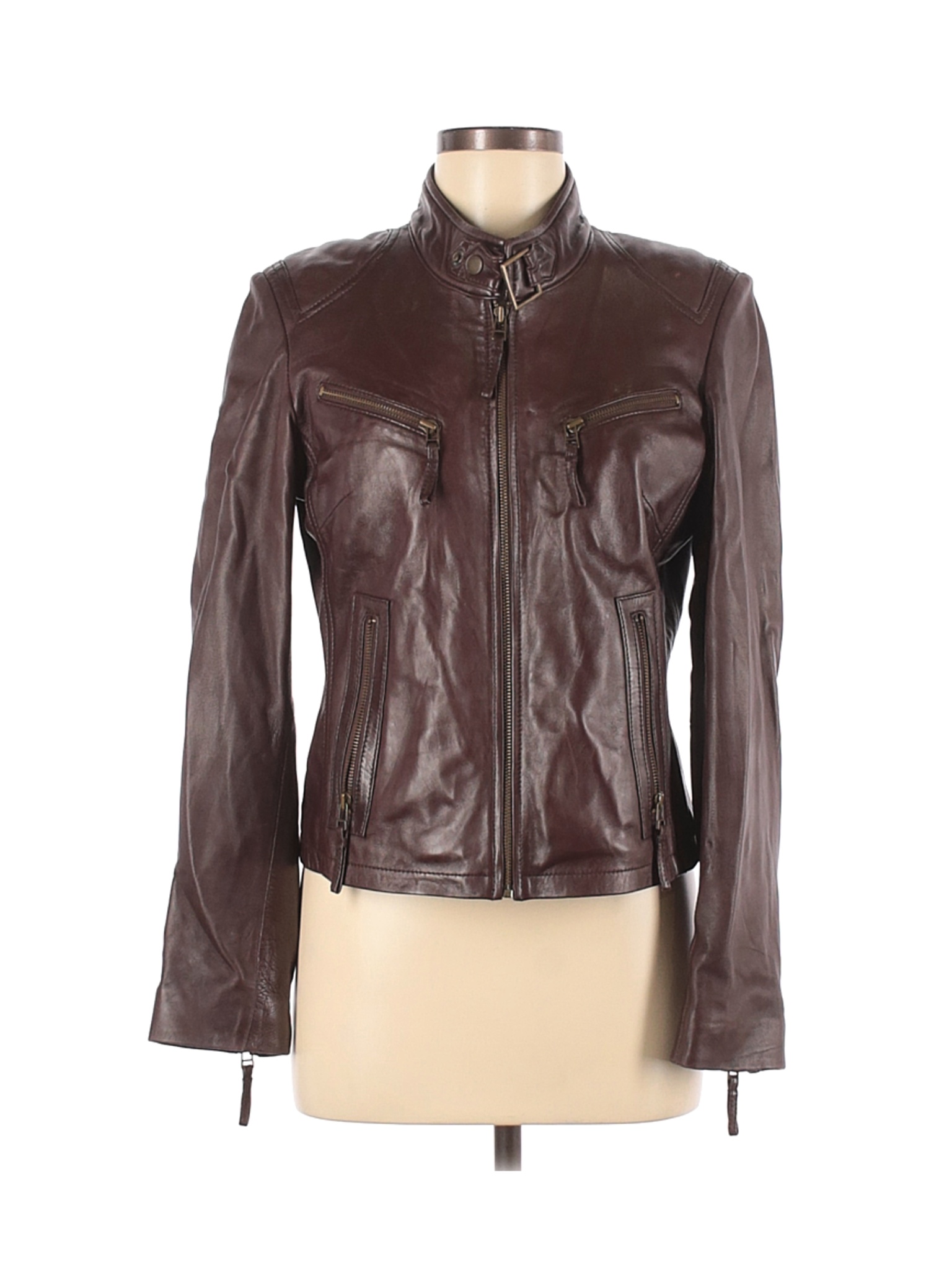 Whet Blu Women Brown Leather Jacket M | eBay