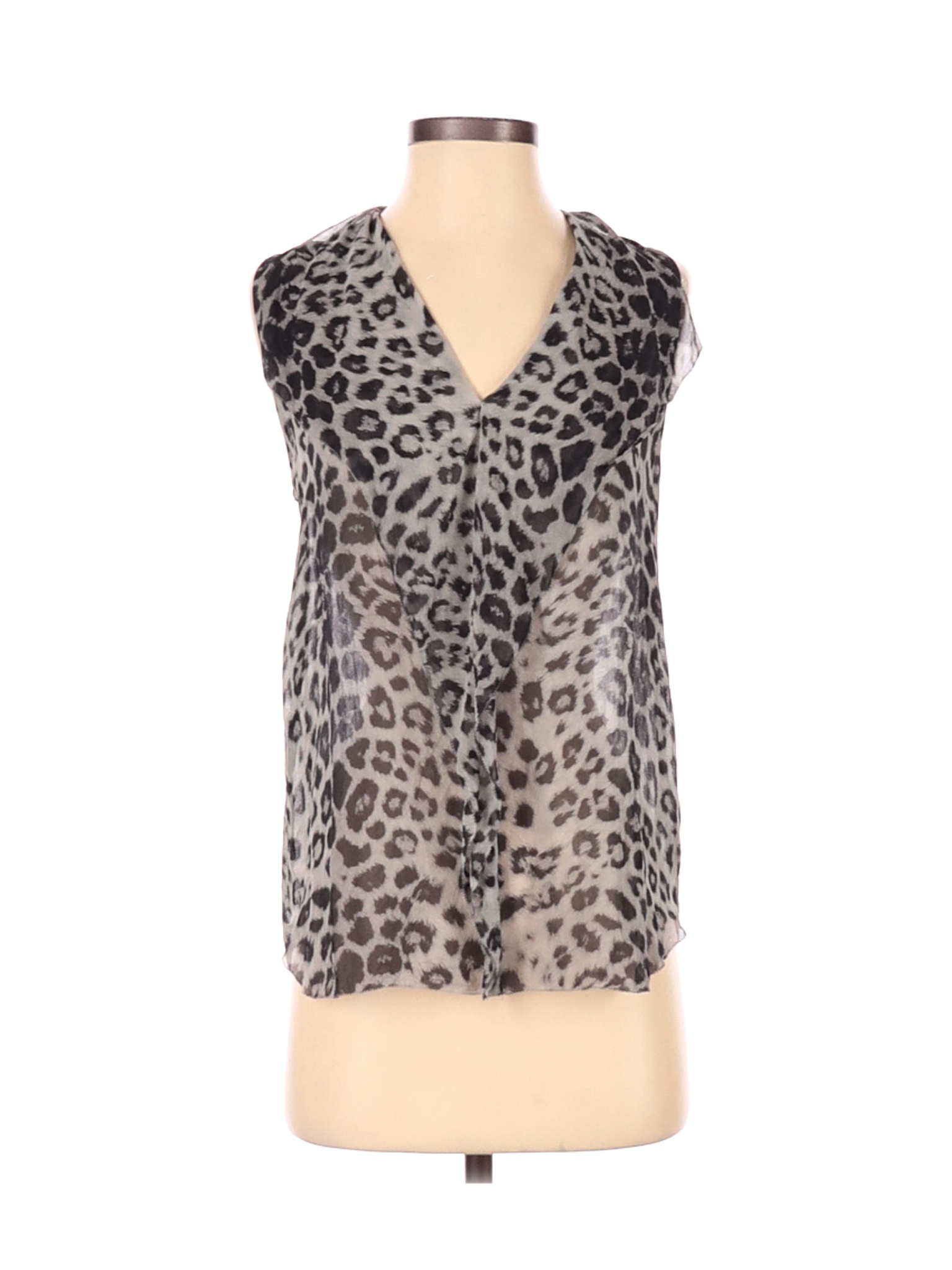 T. Babaton Women Gray Short Sleeve Silk Top S | eBay