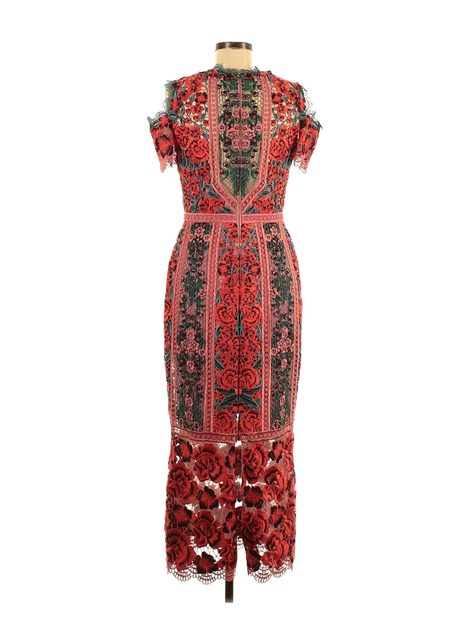 Marchesa notte red outlet floral embroidered sheath