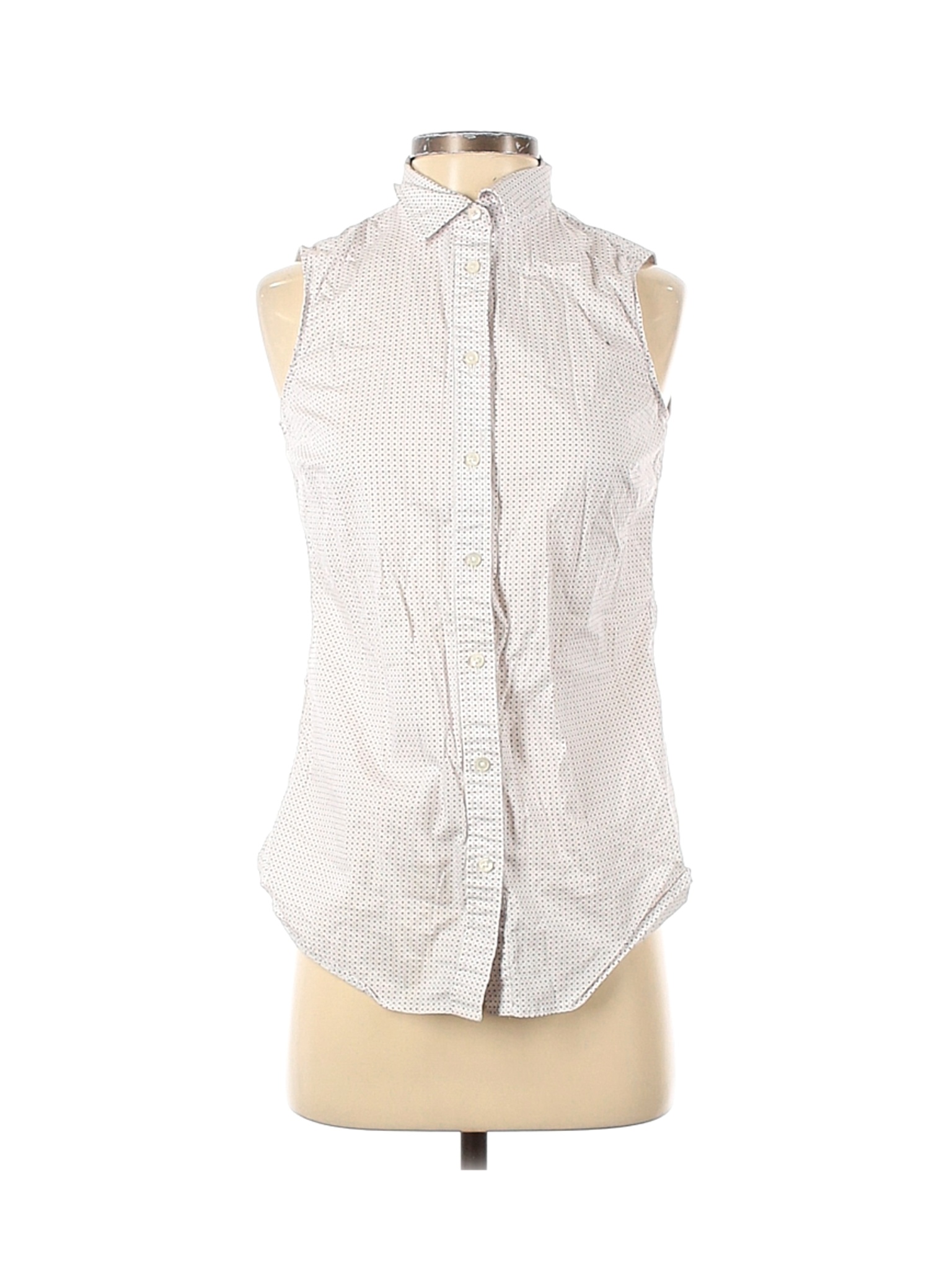 Banana Republic Women White Sleeveless Button-Down Shirt 2 | eBay