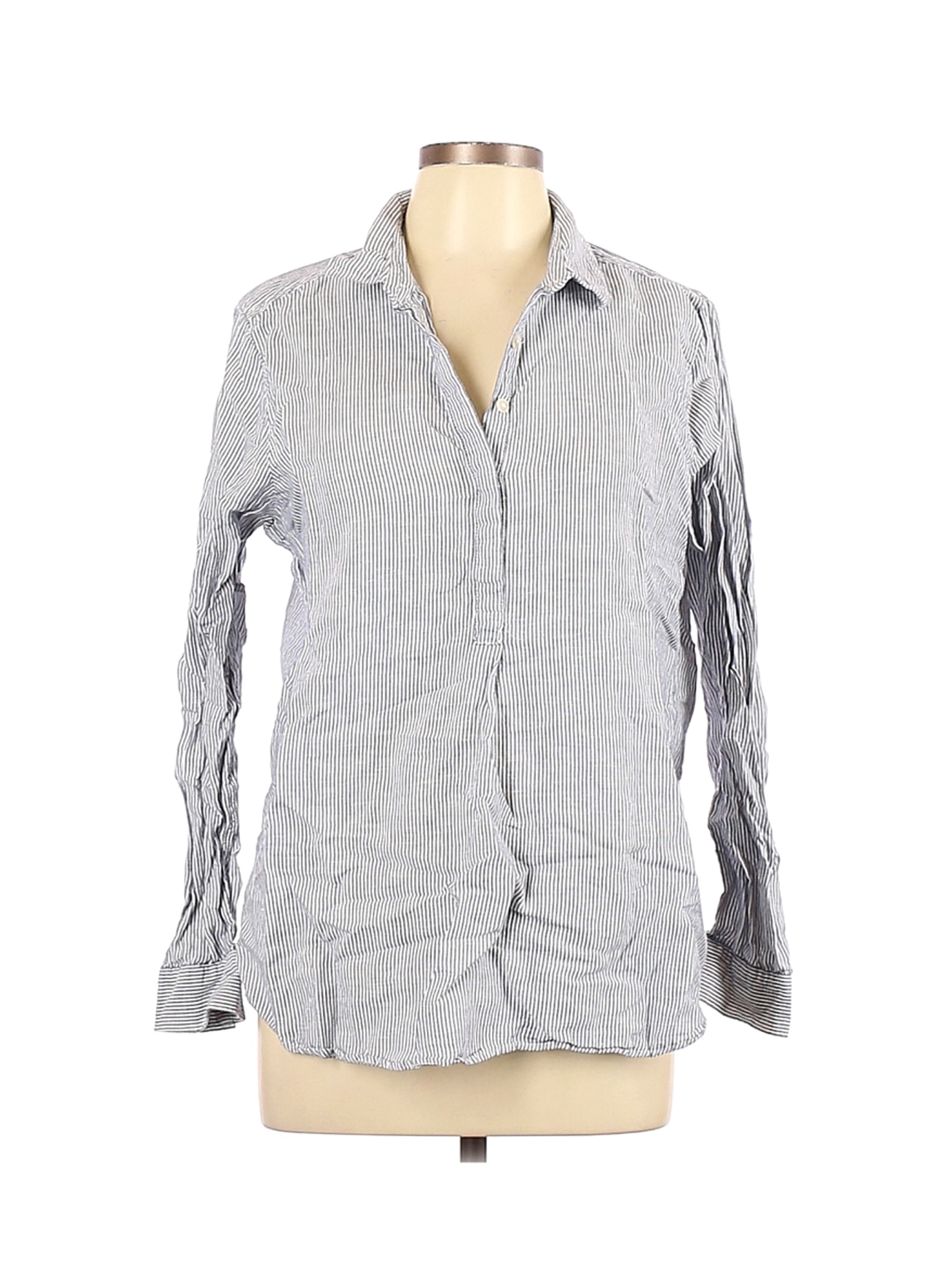 Eddie Bauer Women Gray Long Sleeve Blouse L | eBay