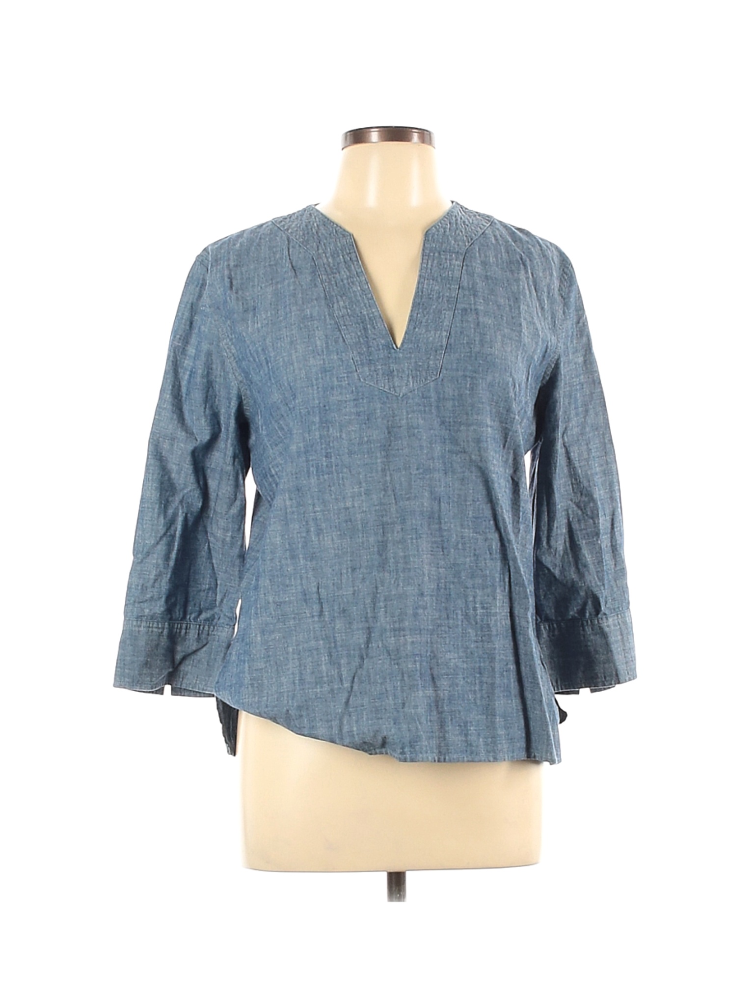 Gap Women Blue 3/4 Sleeve Blouse L | eBay