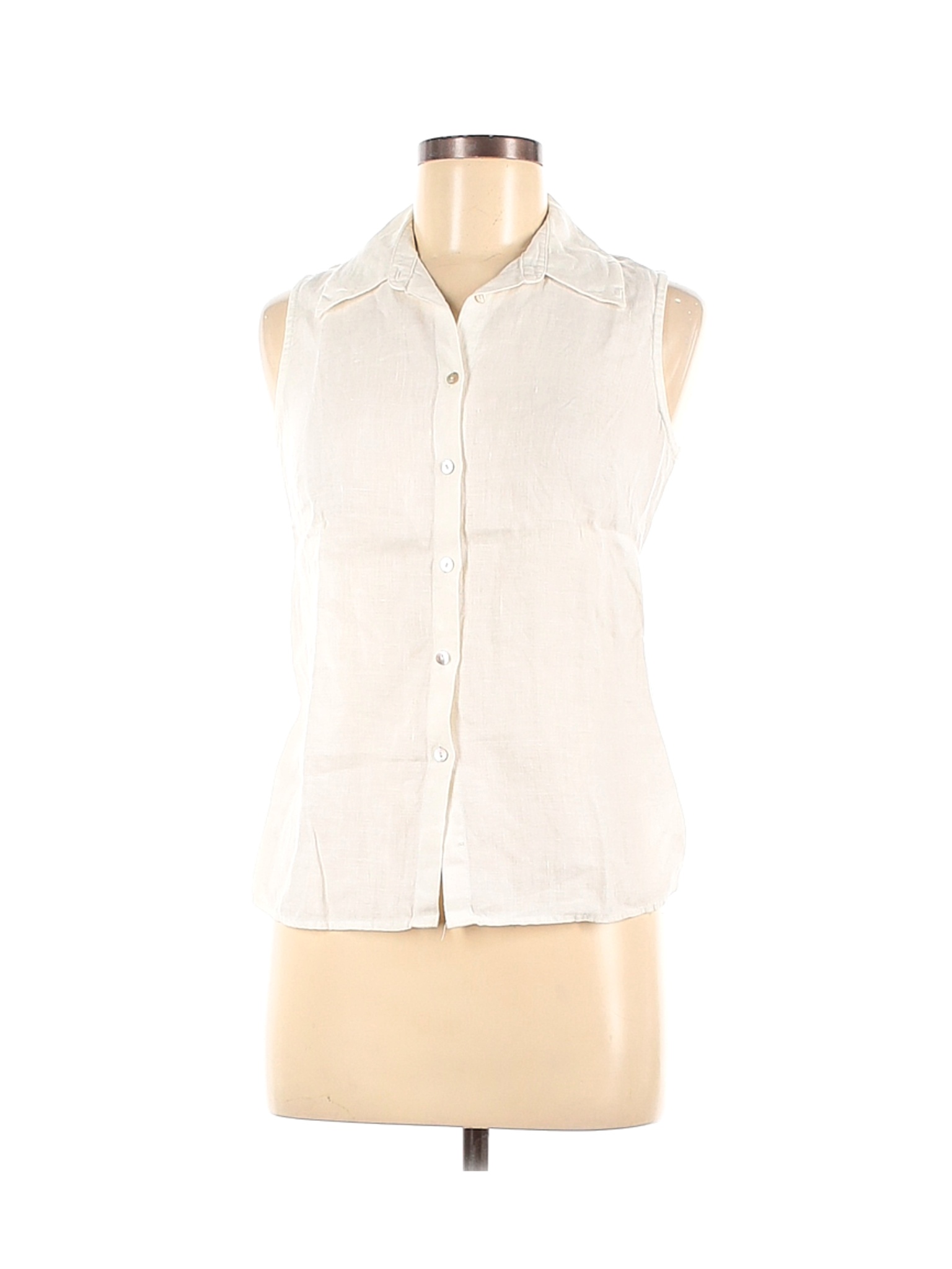 Unit Women Ivory Sleeveless Button-Down Shirt 38 eur | eBay