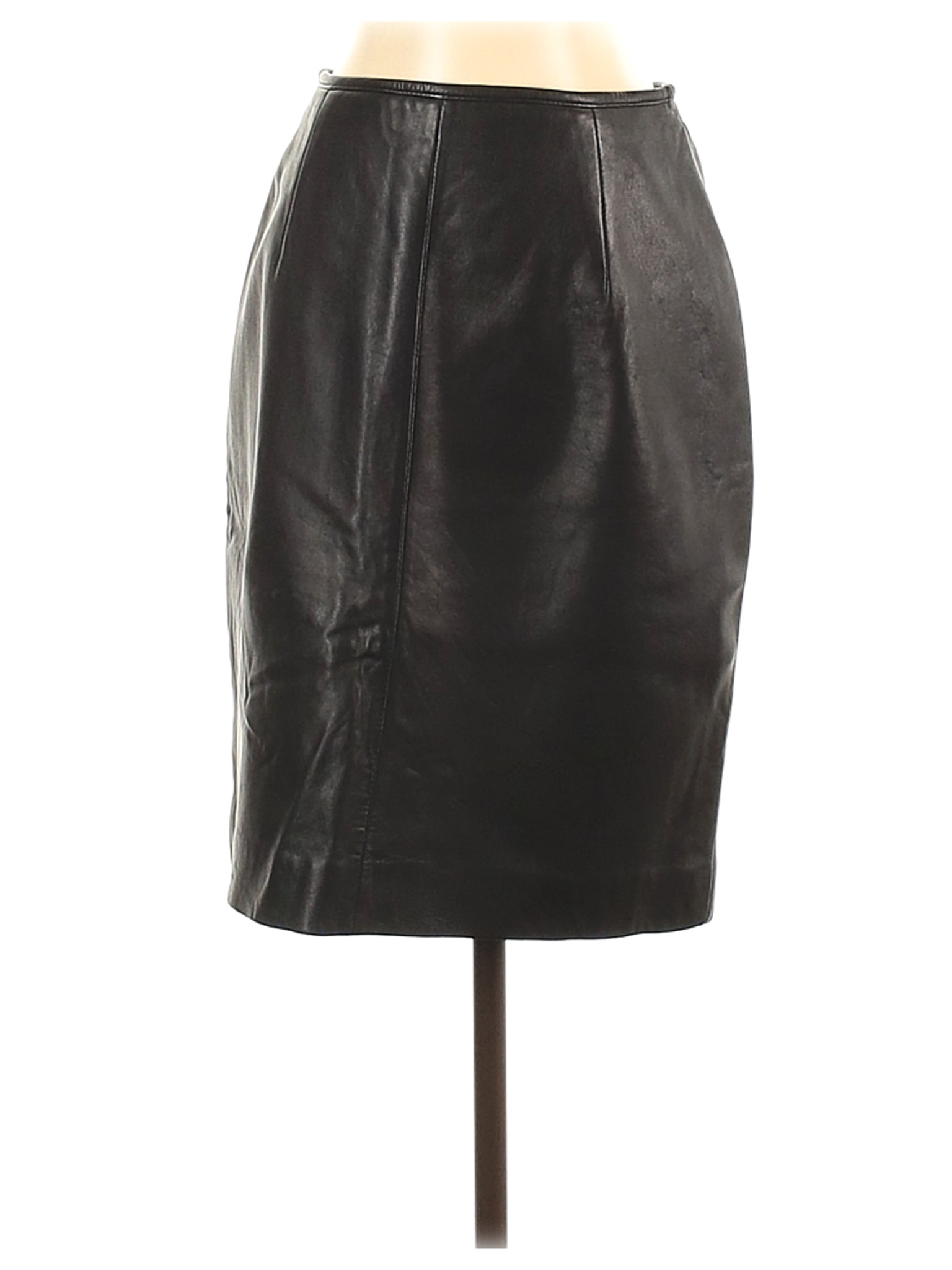 Lauren by Ralph Lauren Women Black Leather Skirt 4 | eBay