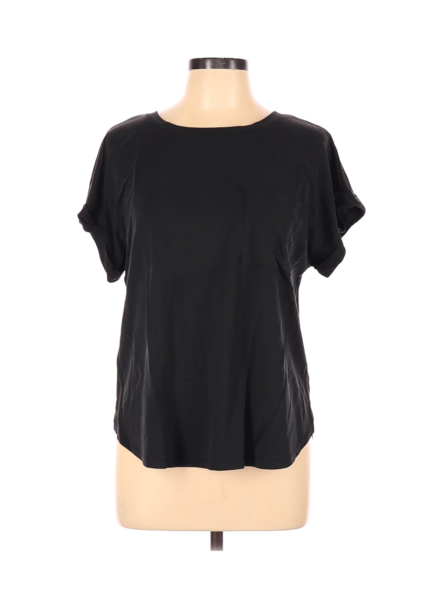 A New Day Women Black Short Sleeve T-Shirt XL | eBay