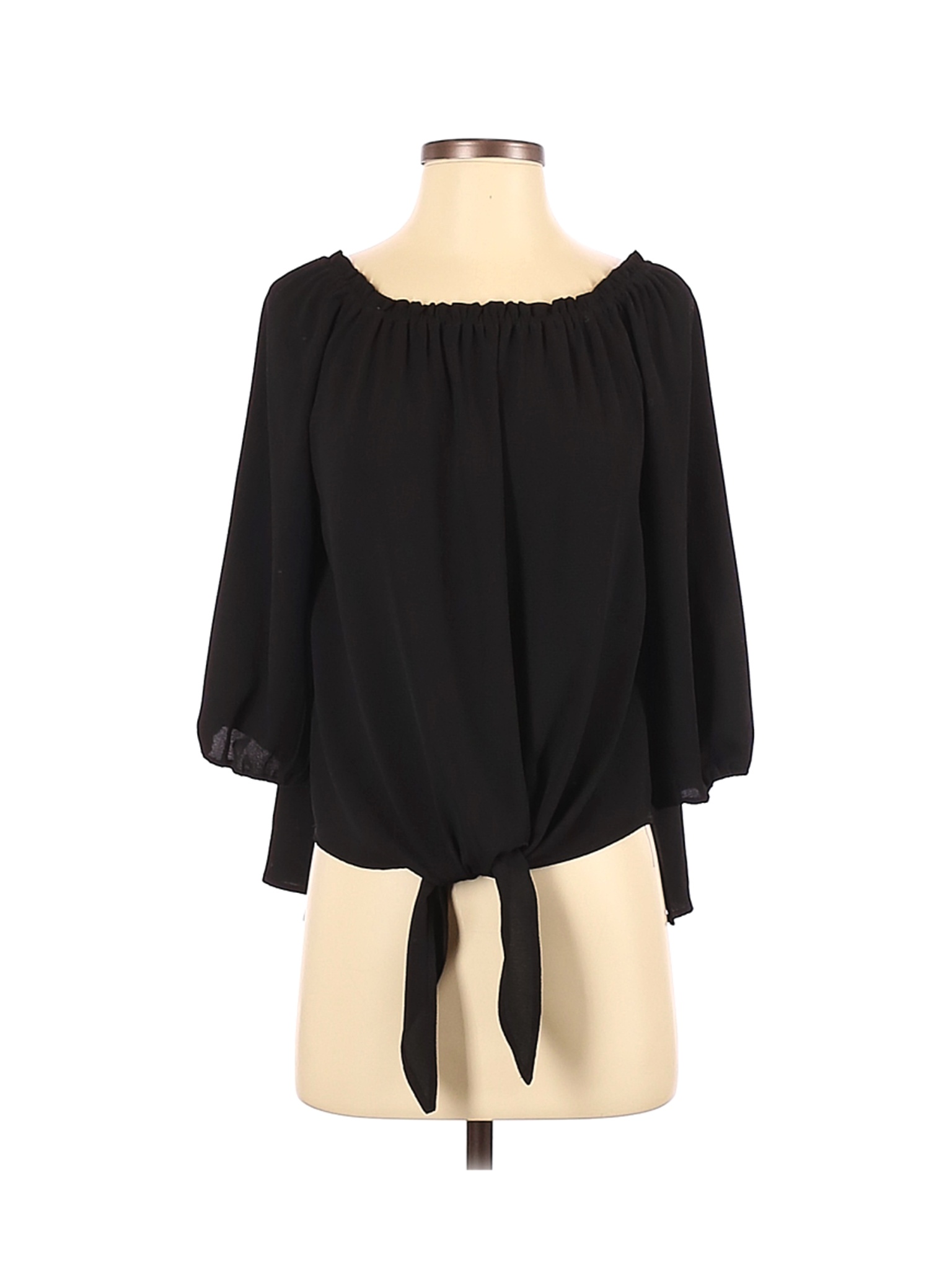Veronica M. Women Black Long Sleeve Blouse XS | eBay