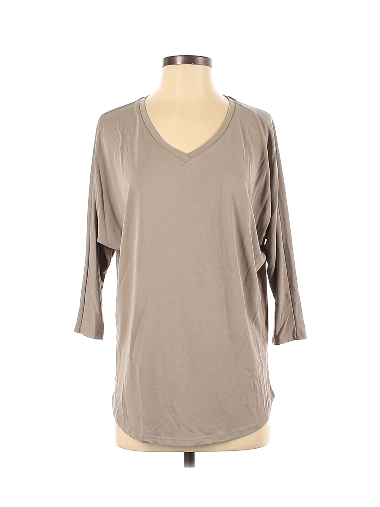 Halogen Women Brown 3/4 Sleeve T-Shirt S | eBay