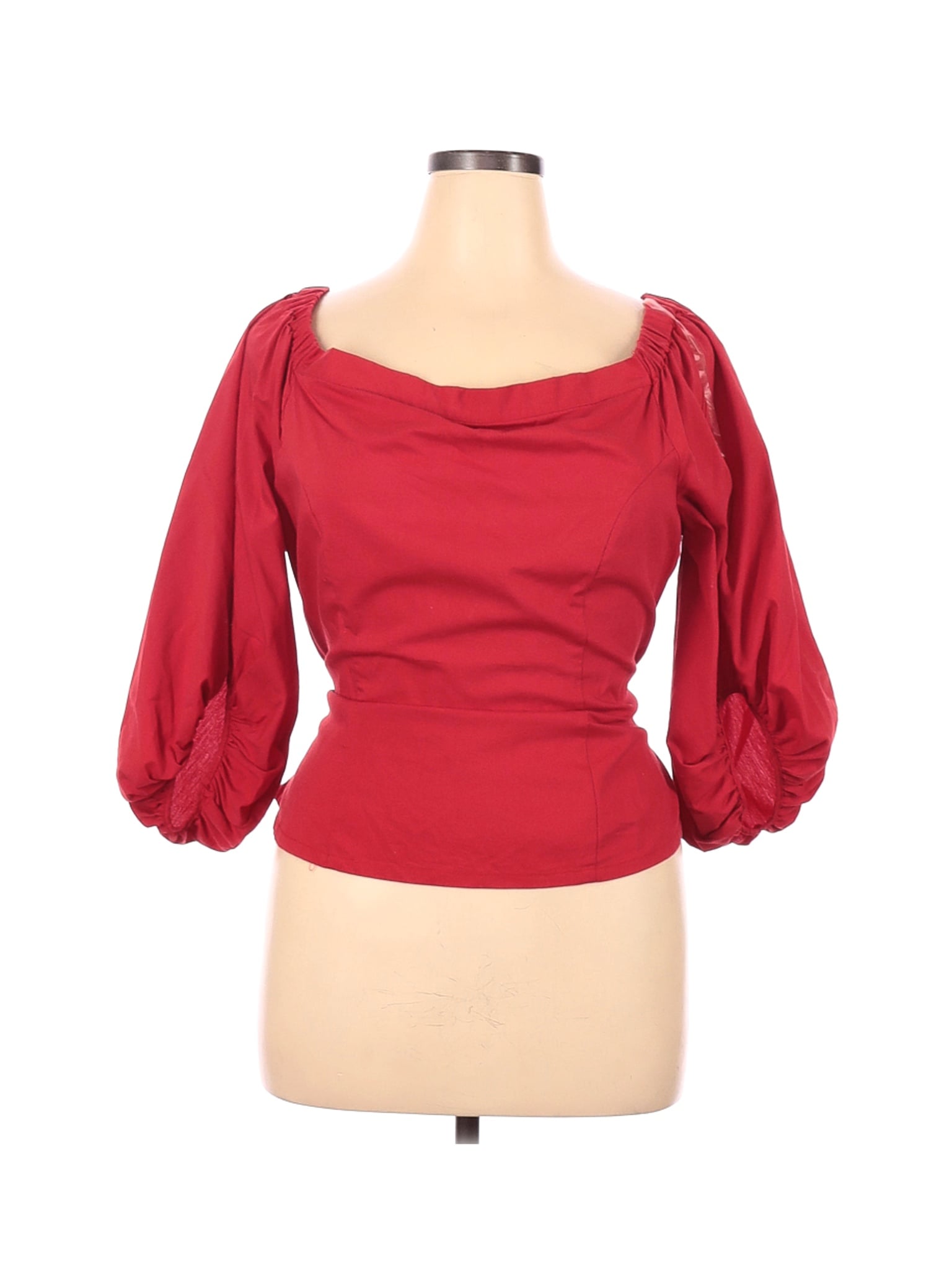 Ashley Stewart Women Red 3/4 Sleeve Blouse 16 Plus | eBay